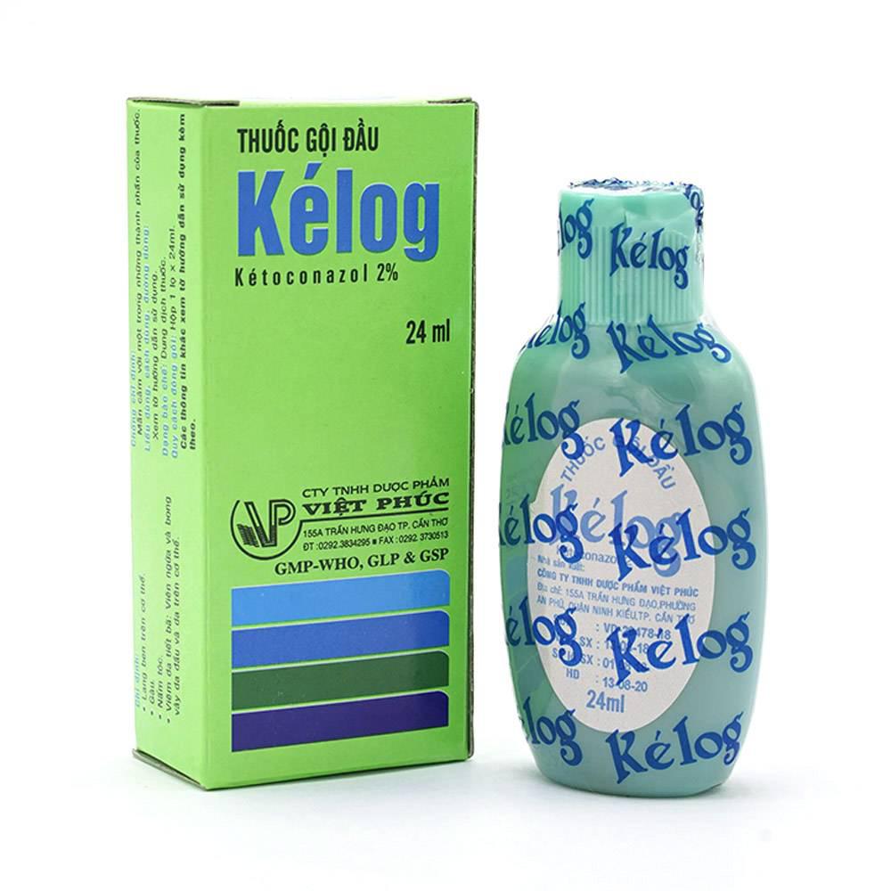 Kelog (Ketoconazol) 2% Việt Phúc (Hộp lớn/ 12 lọ/24ml) (Gội)