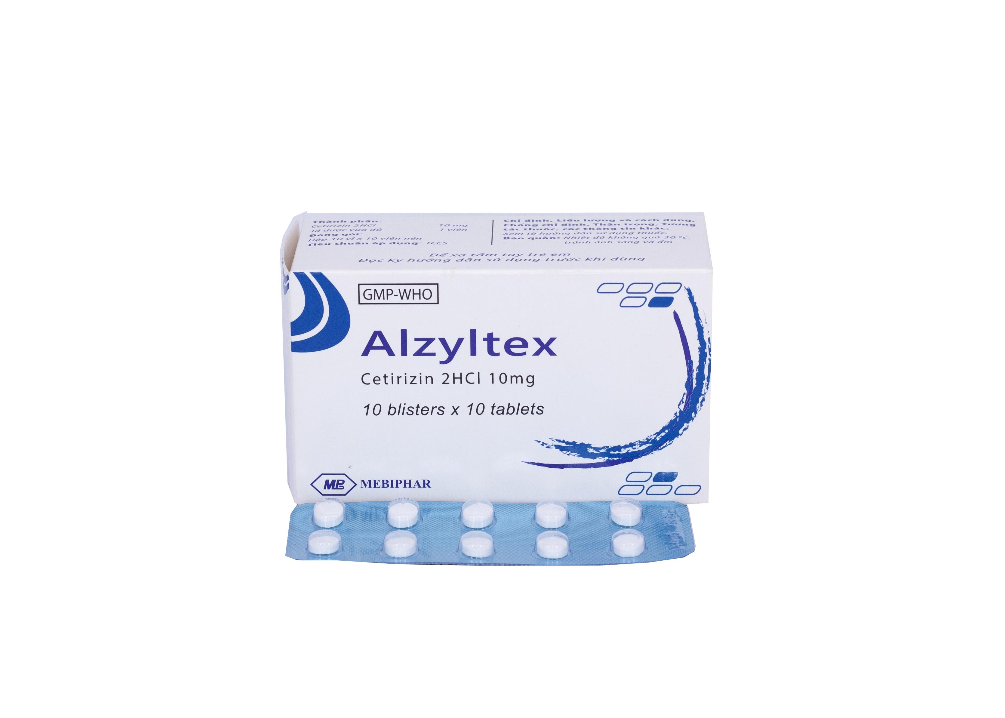 Alzyltex (Cetirizine) 10mg Mebiphar (H/100v)