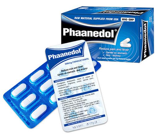 Phaanedol (Paracetamol) 500mg Usa-Nic Pharma (H/180v) Xanh