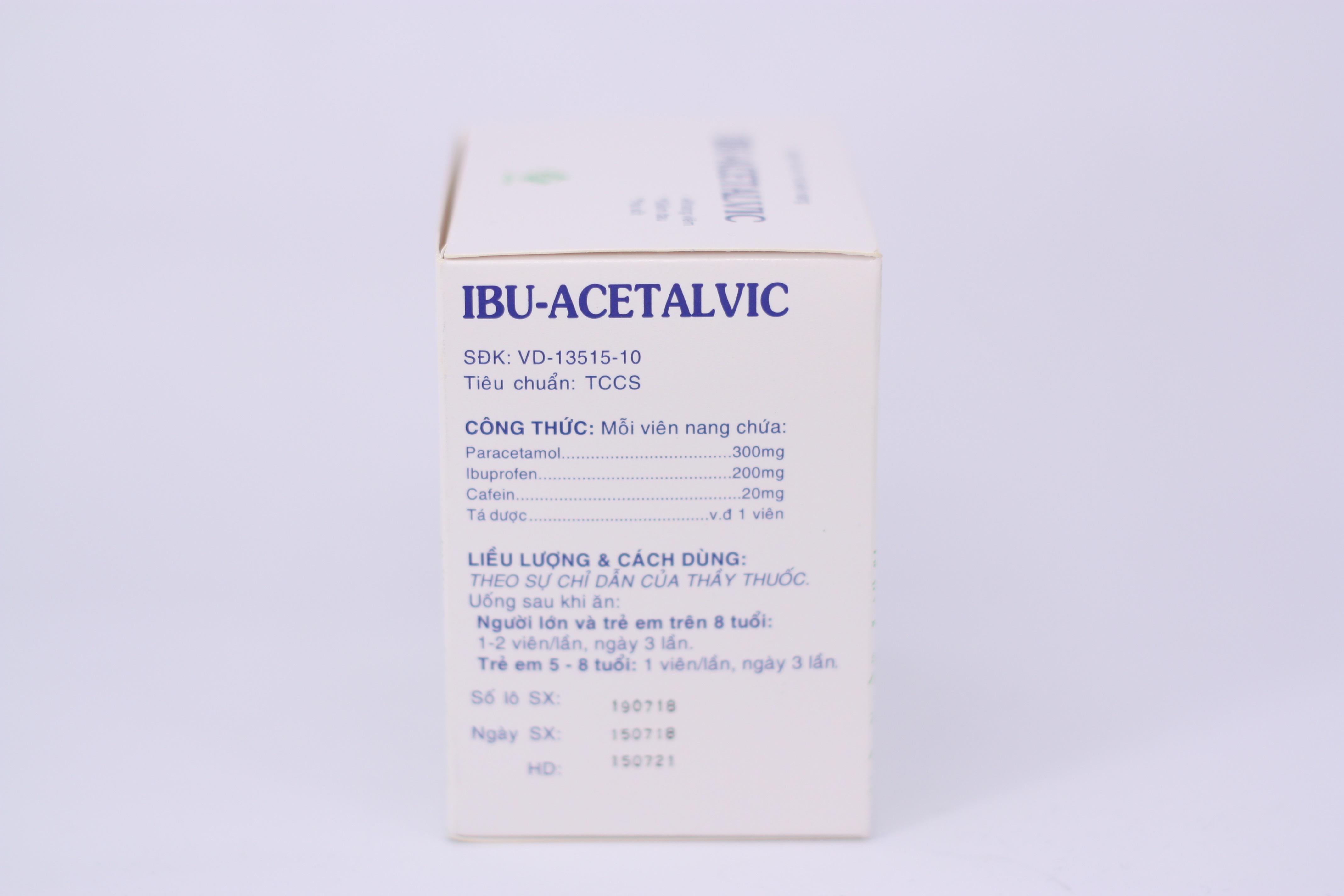 Ibu- Acetalvic (Paracetamol, Ibuprofen, Cafein) Vidipha (H/100v)