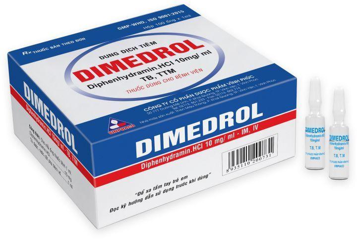 Dimedrol (Diphenhydramin) 10mg/1ml Vinphaco (H/100 ống/1ml)