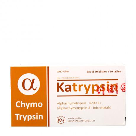 Katrypsin (Alphachymotrypsin) 4200 IU (H/100v) Vỉ Thường