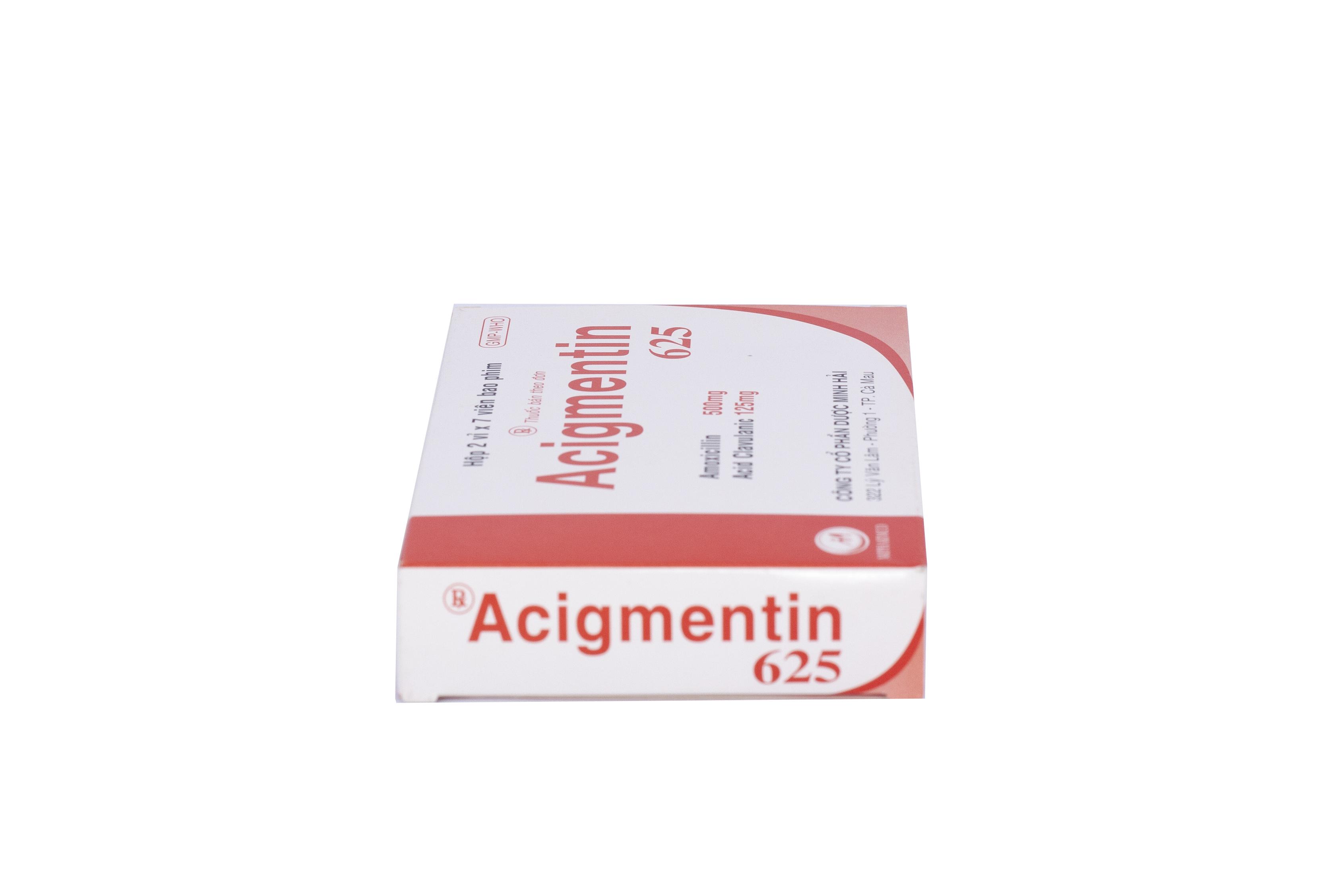 Acigmentin 625 (Amoxicillin, Acid Clavulanic) Minh Hải (H/14v)