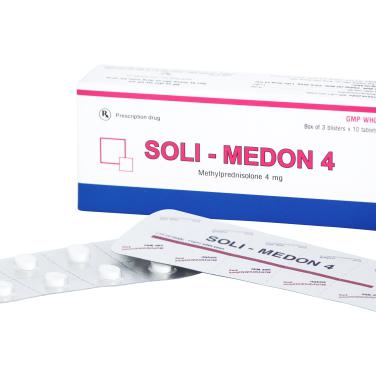 Soli Medon 4 (Methylprednisolon) Bidiphar (Lốc/10h/30v)