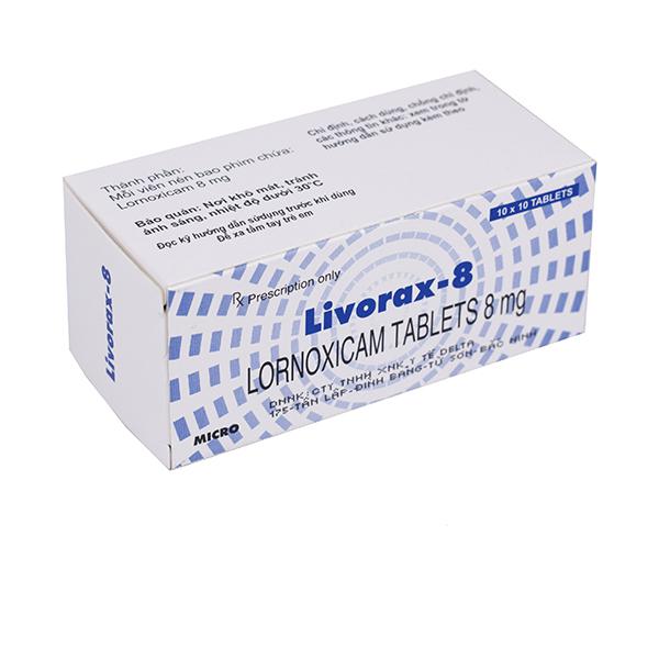 Livorax 8mg (Lornoxicam) Micro Labs (Lốc/5h/100v)