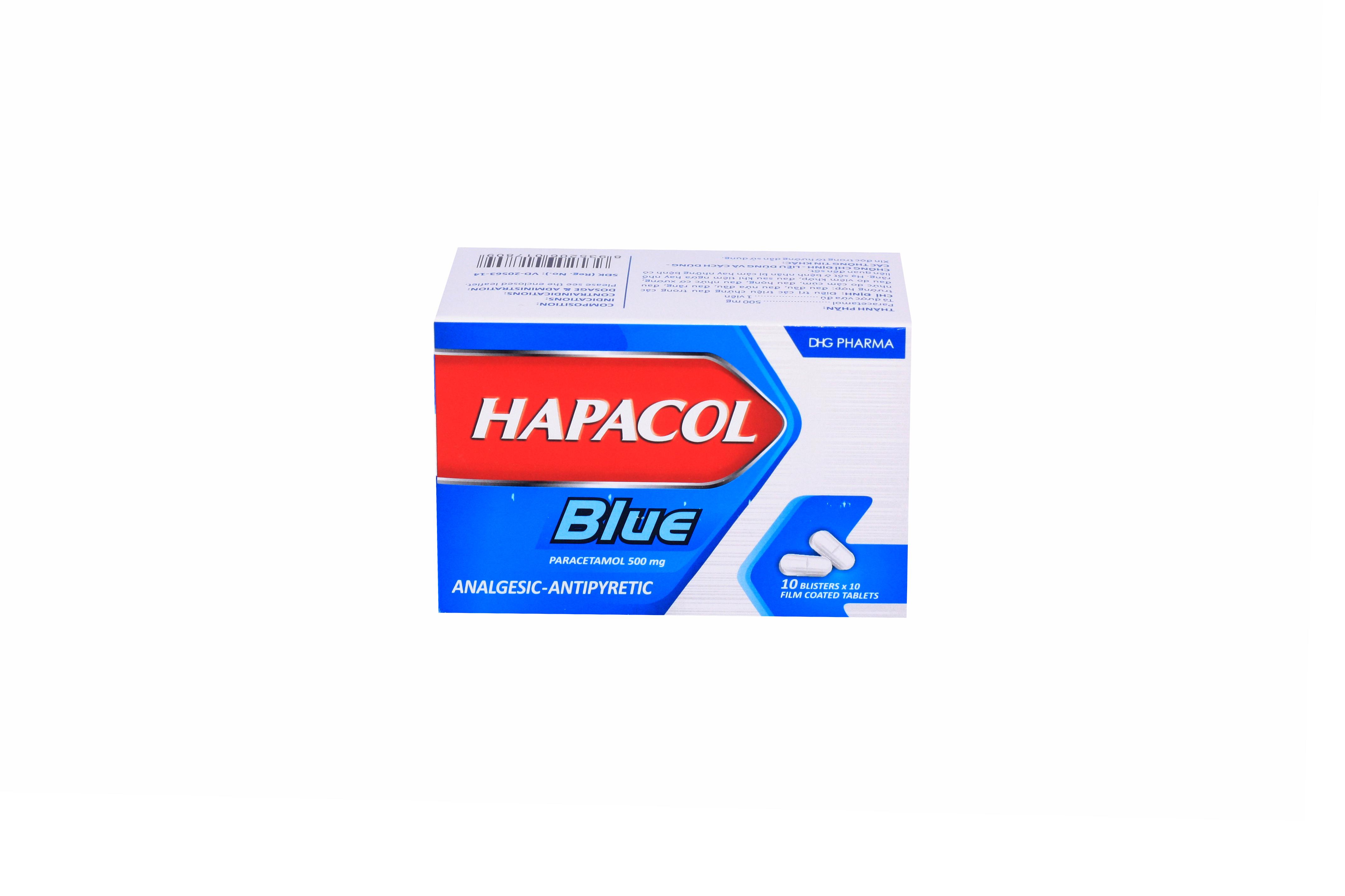 Hapacol Blue (Paracetamol) 500 DHG Pharma (H/100v)