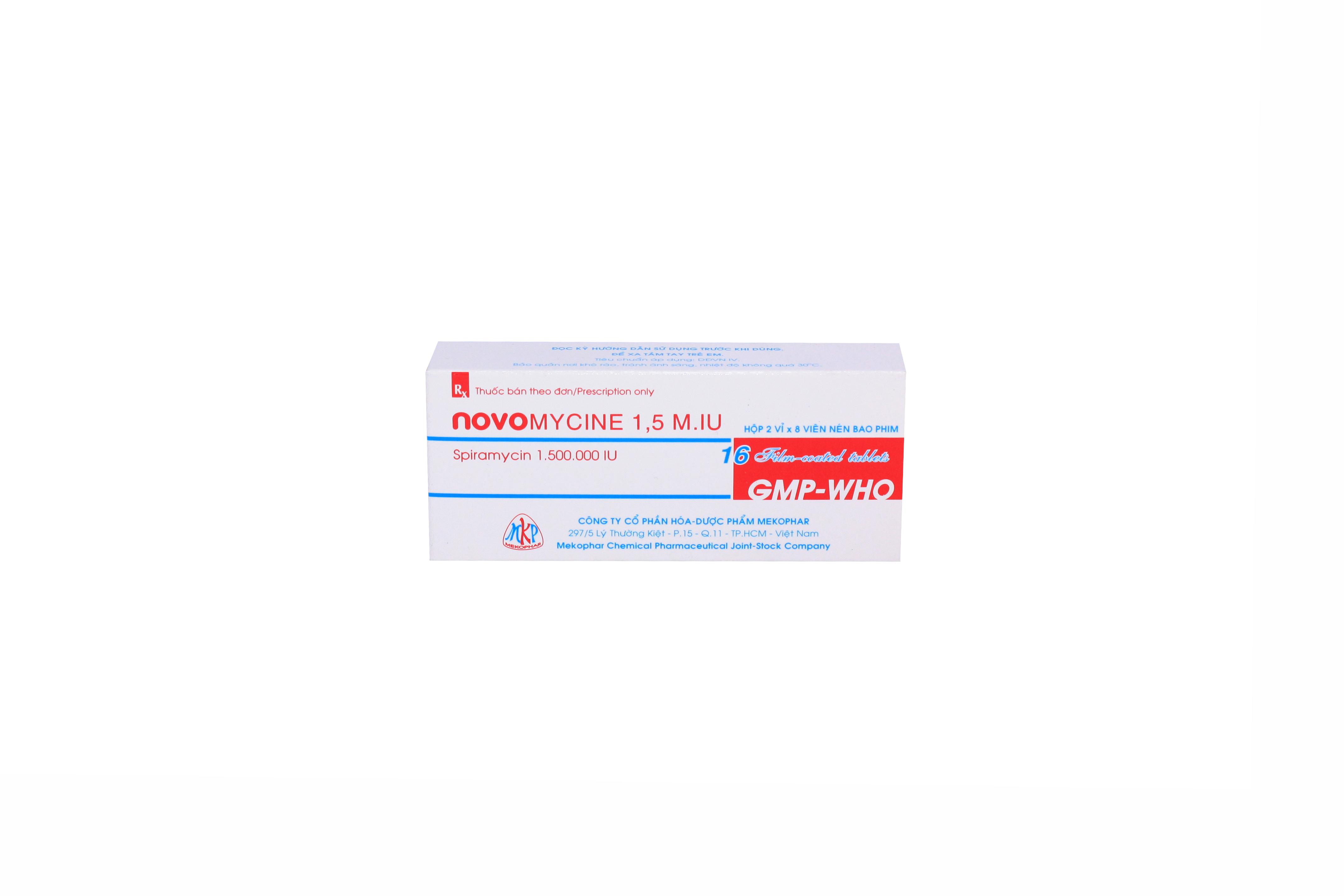 Novomycin 1.5 M.IU (Spiramycin) Mekophar (H/16v)