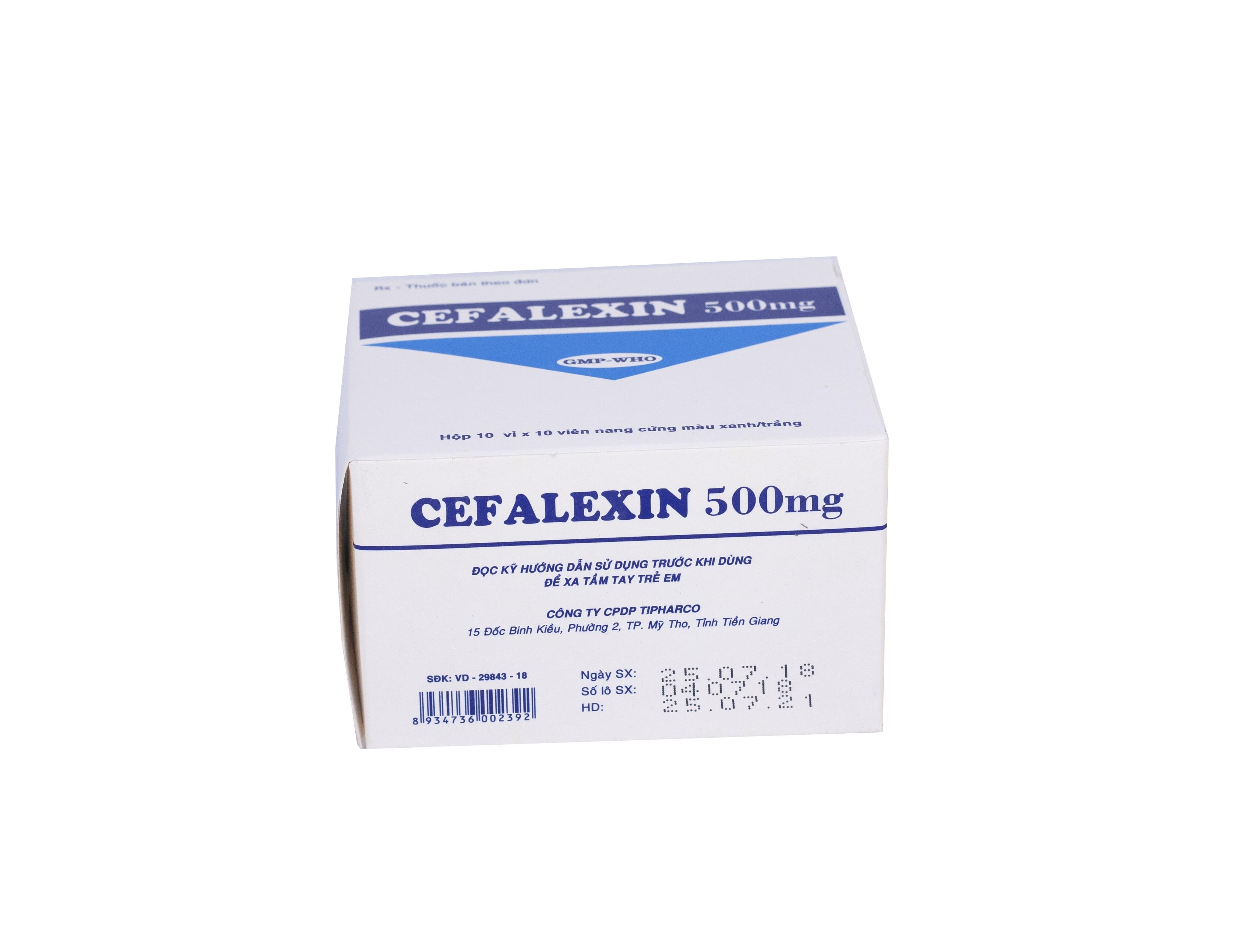 Cefalexin 500mg Tipharco (H/100v)