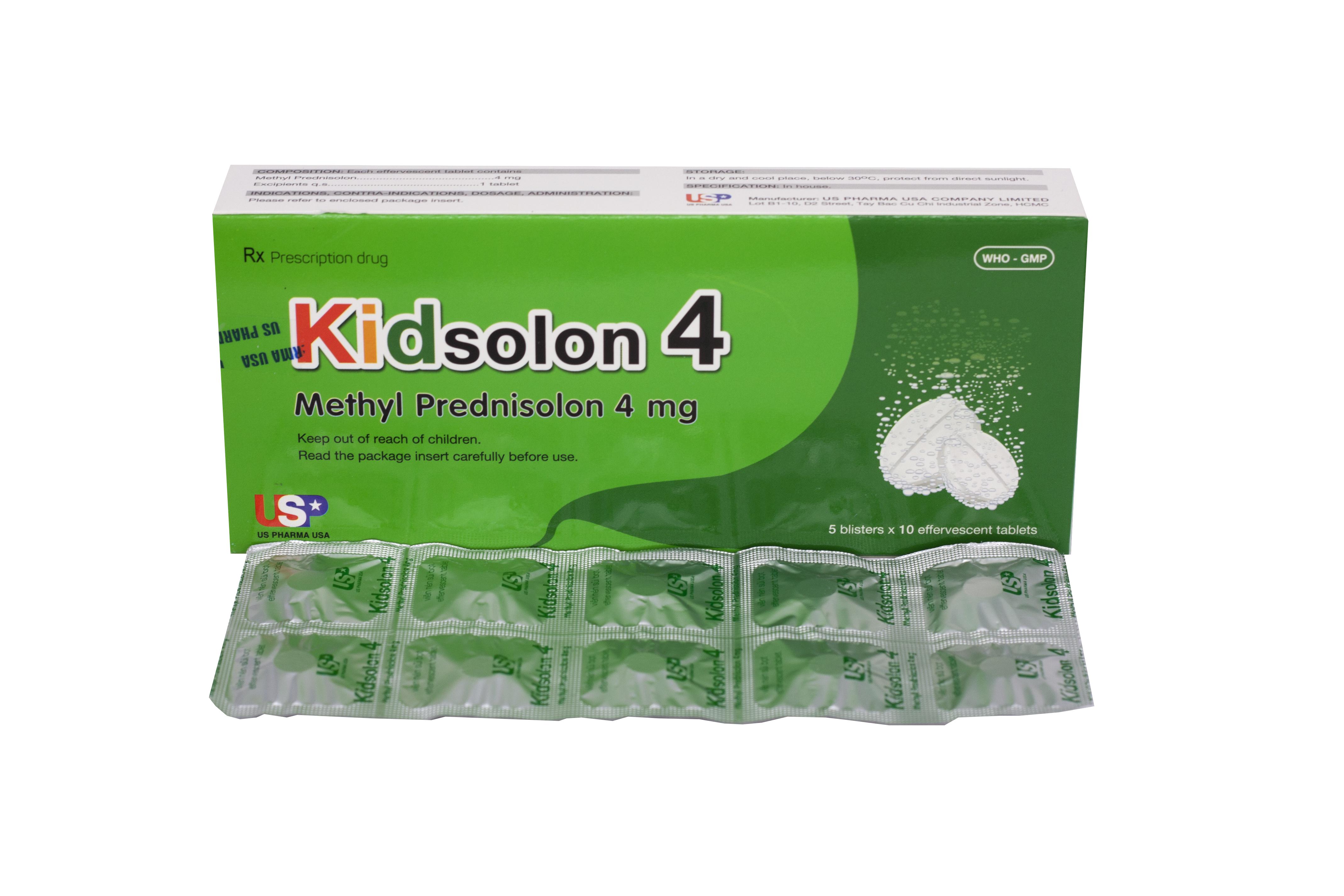 Kidsolon 4mg (Methylprednisolon) US Pharma (H/50v)