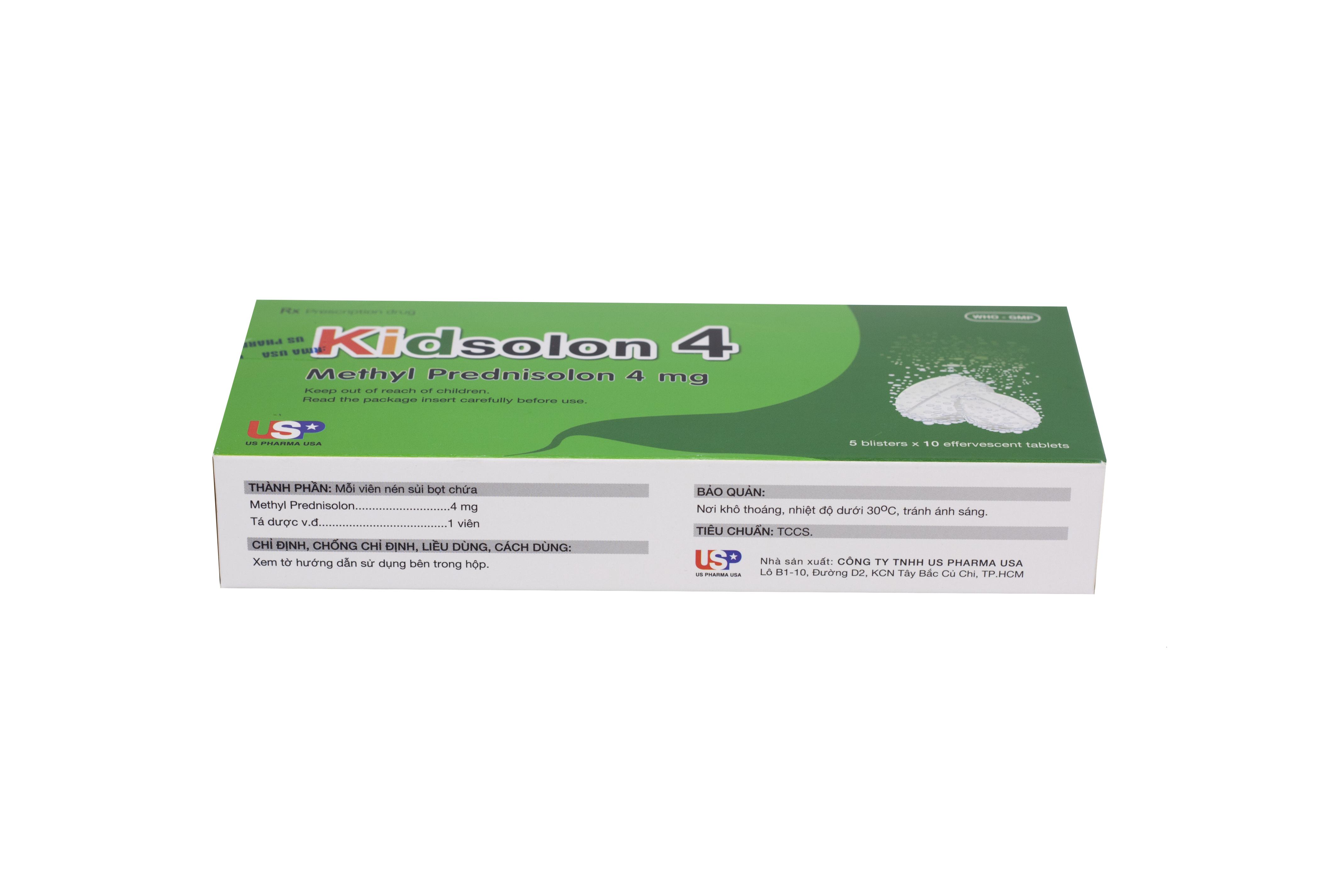 Kidsolon 4mg (Methylprednisolon) US Pharma (H/50v)