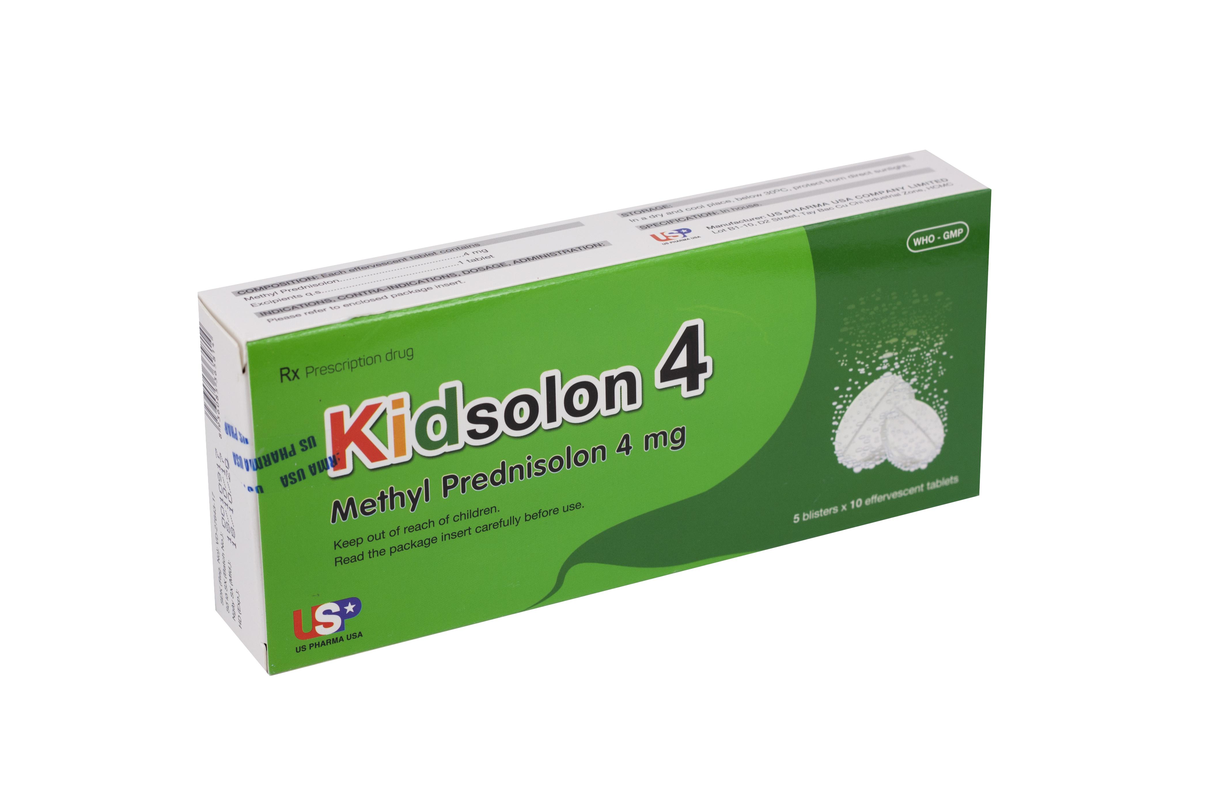 Kidsolon 4mg (Methylprednisolon) US Pharma (H/50v)