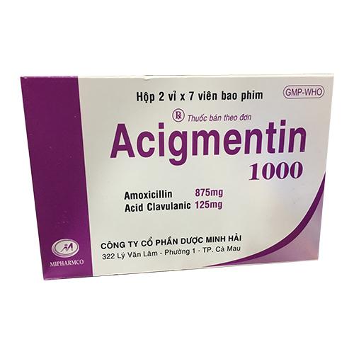 Acigmentin 1000 (Amoxicillin, Acid Clavulanic) Minh Hải (H/14v)