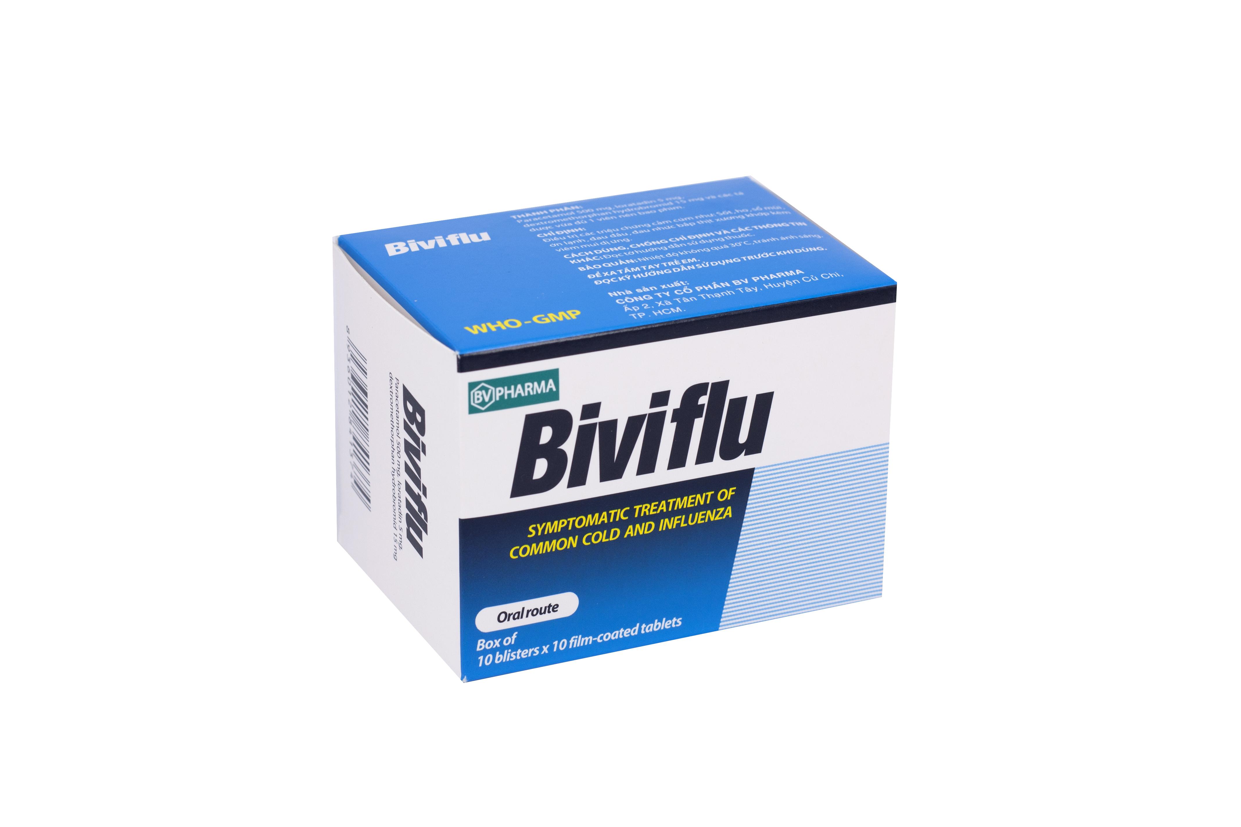 Biviflu (Paracetamol, Loratadin, Dextromethorphan Hydrobromid) BV Pharma (H/100v)