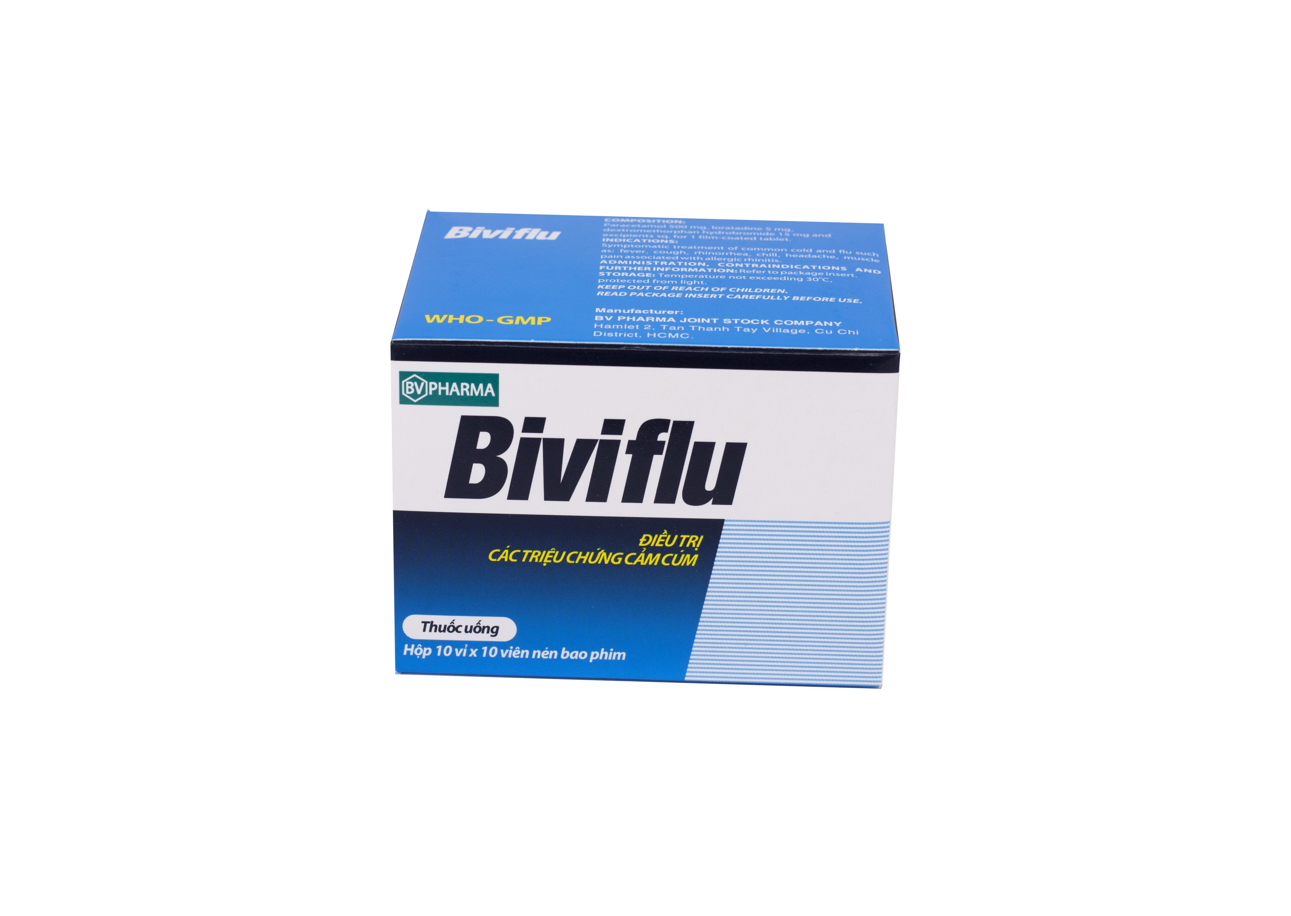 Biviflu (Paracetamol, Loratadin, Dextromethorphan Hydrobromid) BV Pharma (H/100v)