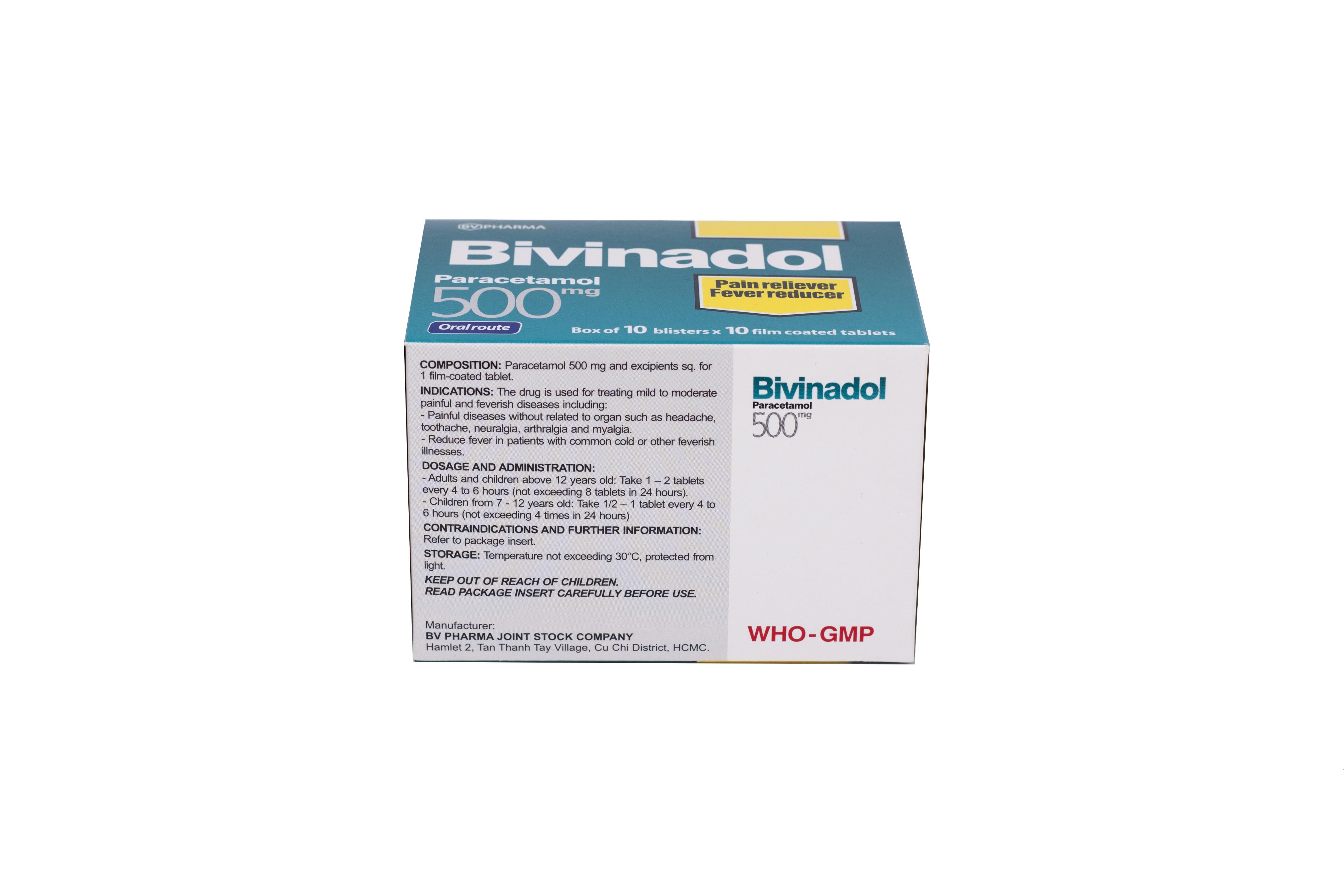 Bivinadol 500 (Paracetamol) BV Pharma (H/100v)