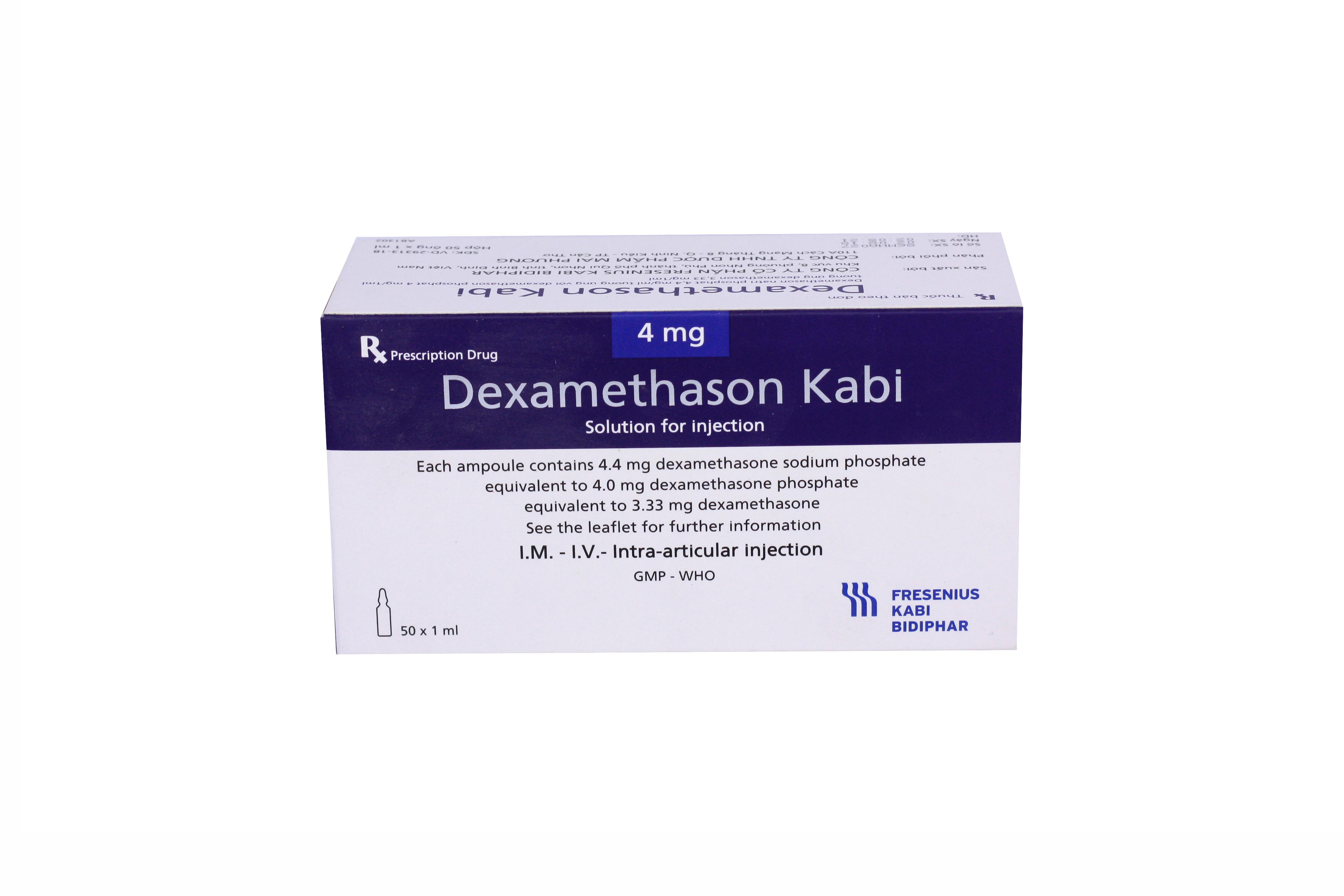 Dexamethason Kabi 4mg/ml Bidiphar (H/50 ống)