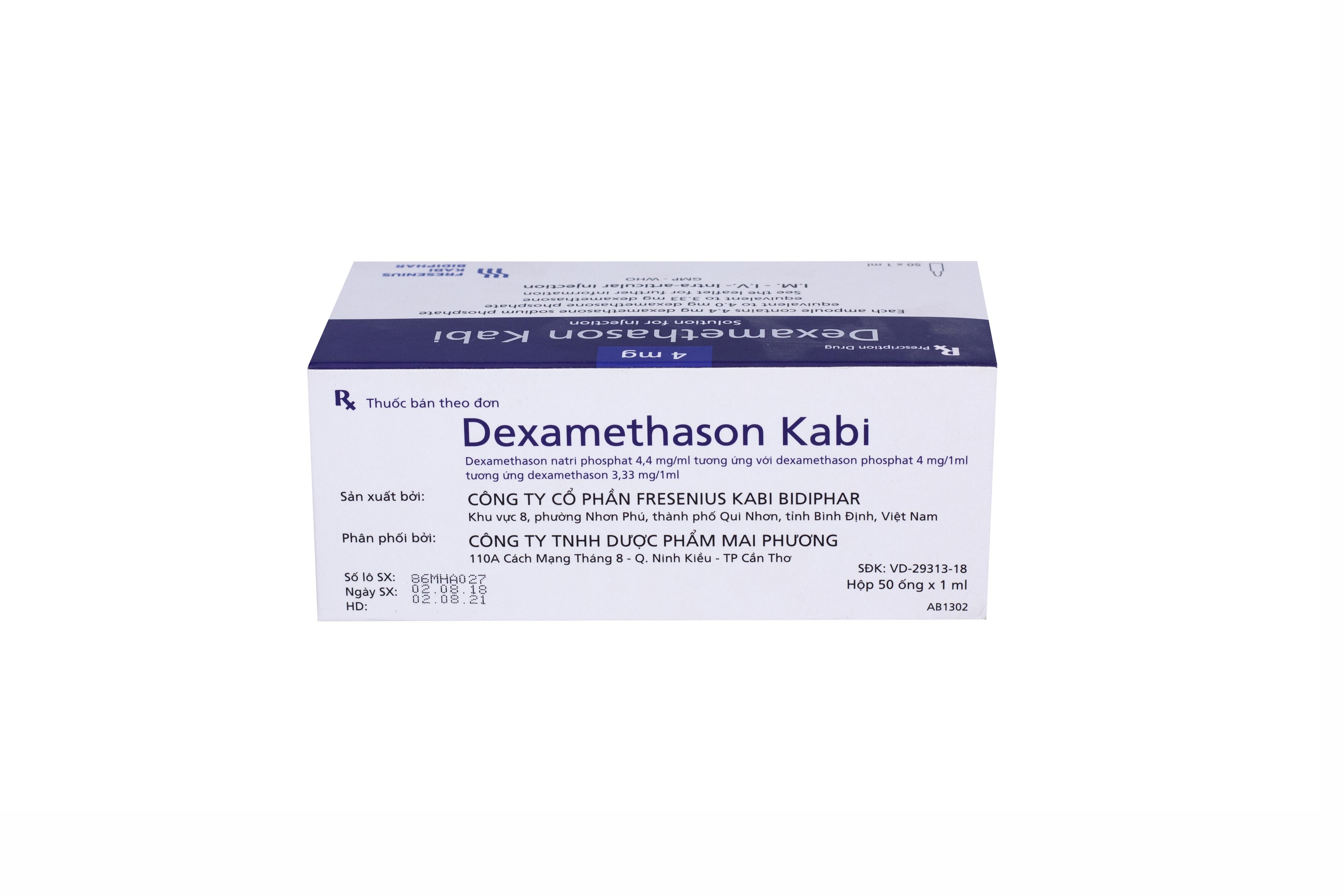 Dexamethason Kabi 4mg/ml Bidiphar (H/50 ống)