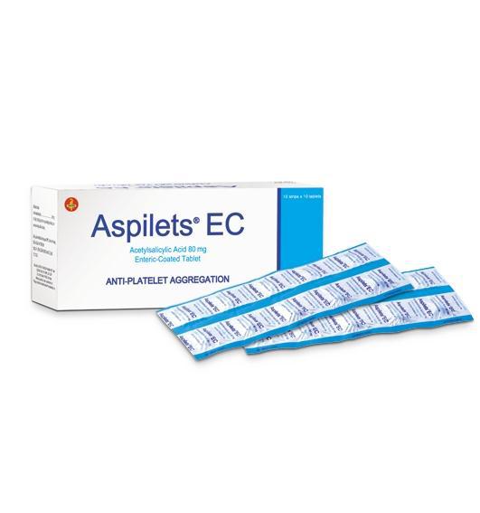 Aspilets EC (Acid Acetylsalicylic) 80mg United (H/100v)