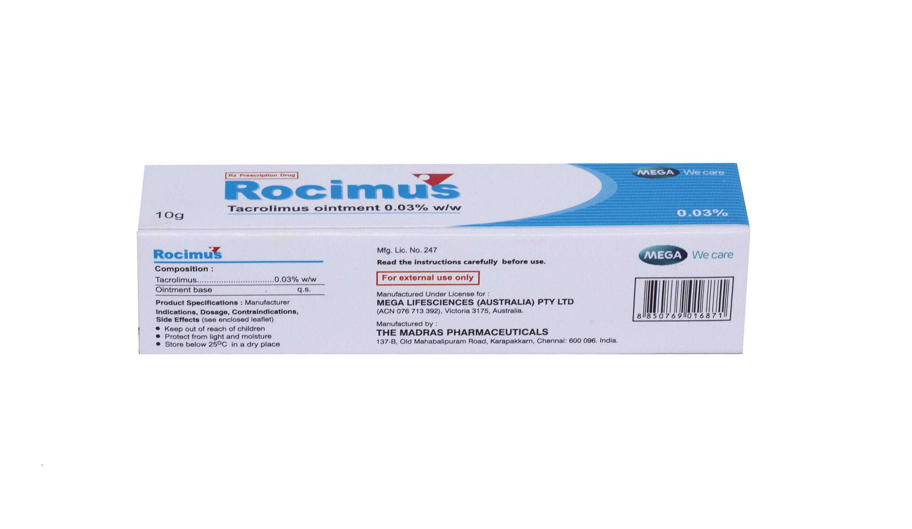 Rocimus 0.03% (Tacrolimus) Mega (Tuýp 10gr)