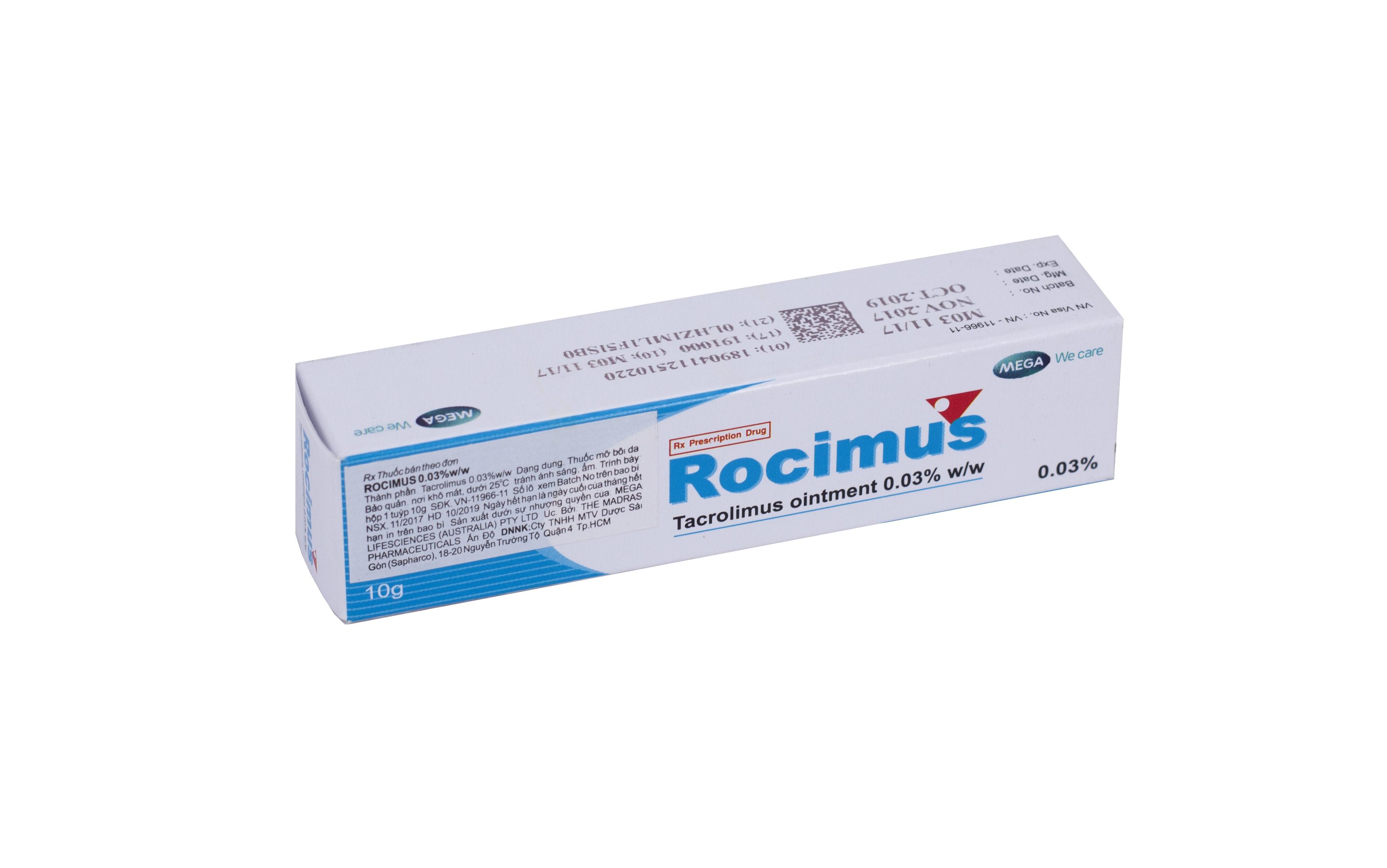 Rocimus 0.03% (Tacrolimus) Mega (Tuýp 10gr)