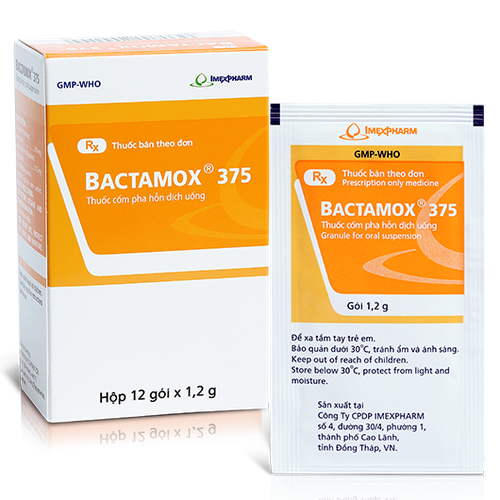 Bactamox 375mg (Amoxicillin, Sulbactam) Imexpharm (H/12g/1.2gr)