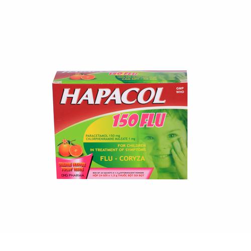 Hapacol 150 Flu (Paracetamol, Clorpheniramin Maleat) DHG Pharm (H/24g)