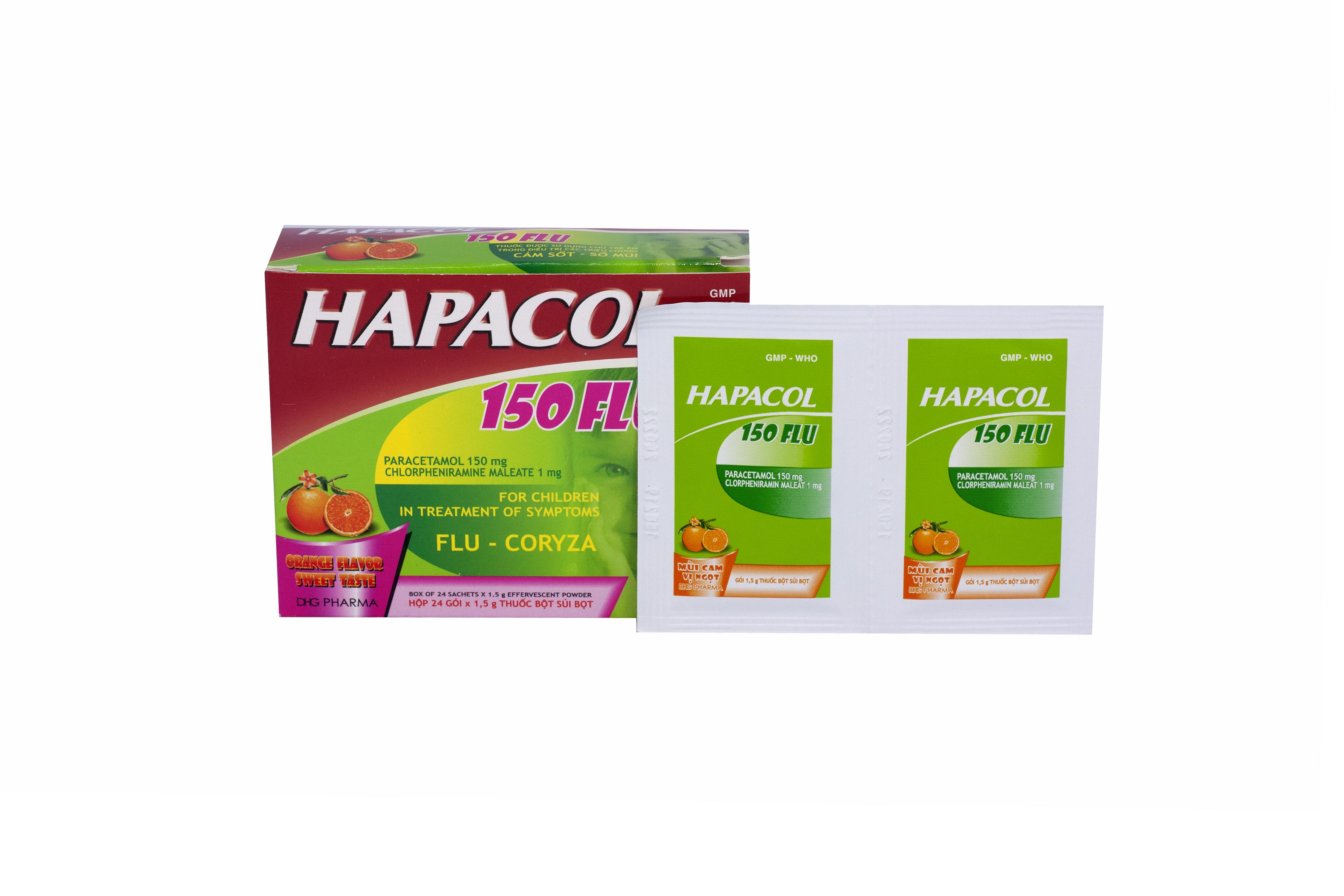 Hapacol 150 Flu (Paracetamol, Clorpheniramin Maleat) DHG Pharm (H/24g)