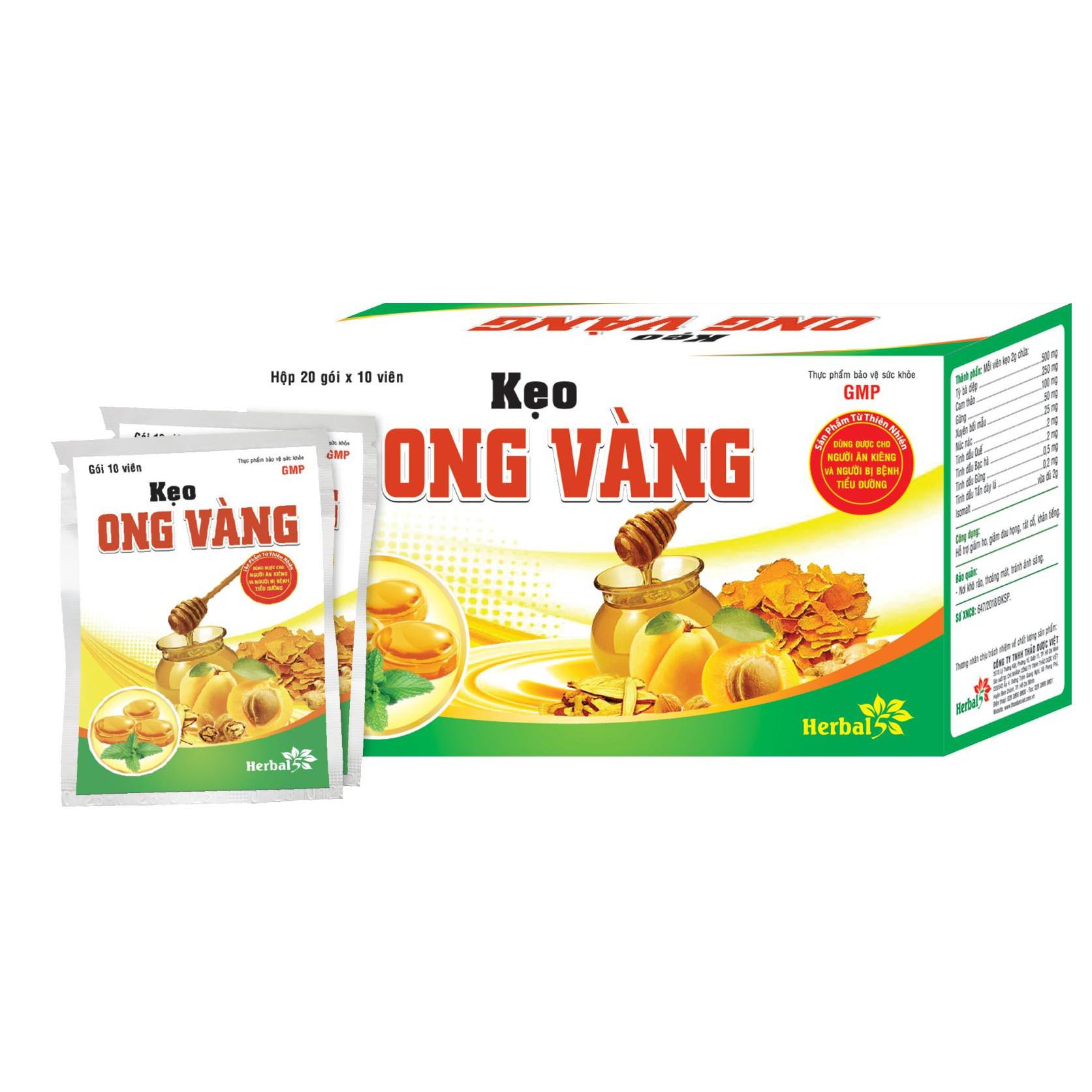 Kẹo Ngậm Ho Ong Vàng Herbal-5 (H/20g/10v)