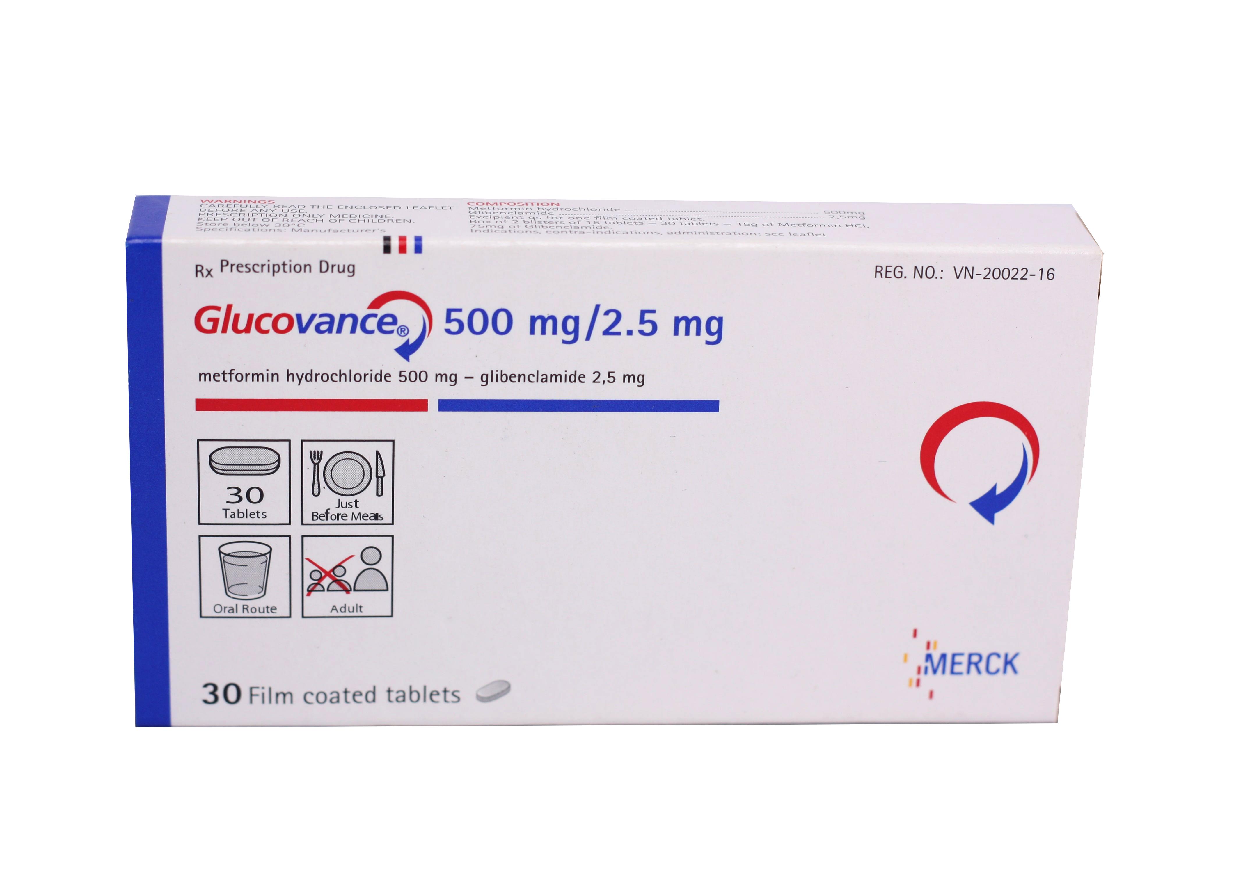 Glucovance 500mg/2.5mg (Glibenclamid, Metformin) Merck (H/30v)