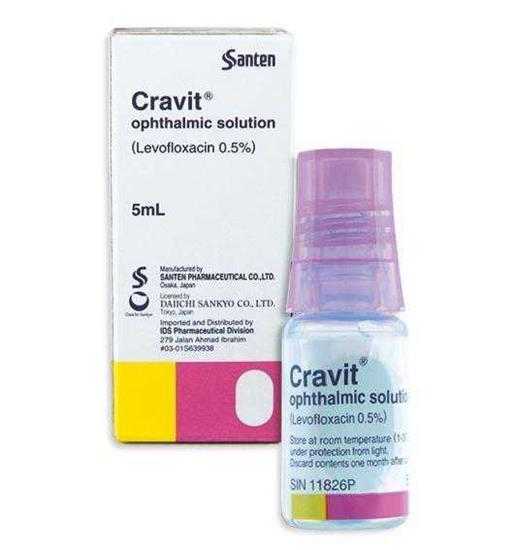 Cravit Ophthalmic Solution 0,5% (Levofloxacin) Santen (C/5ml)