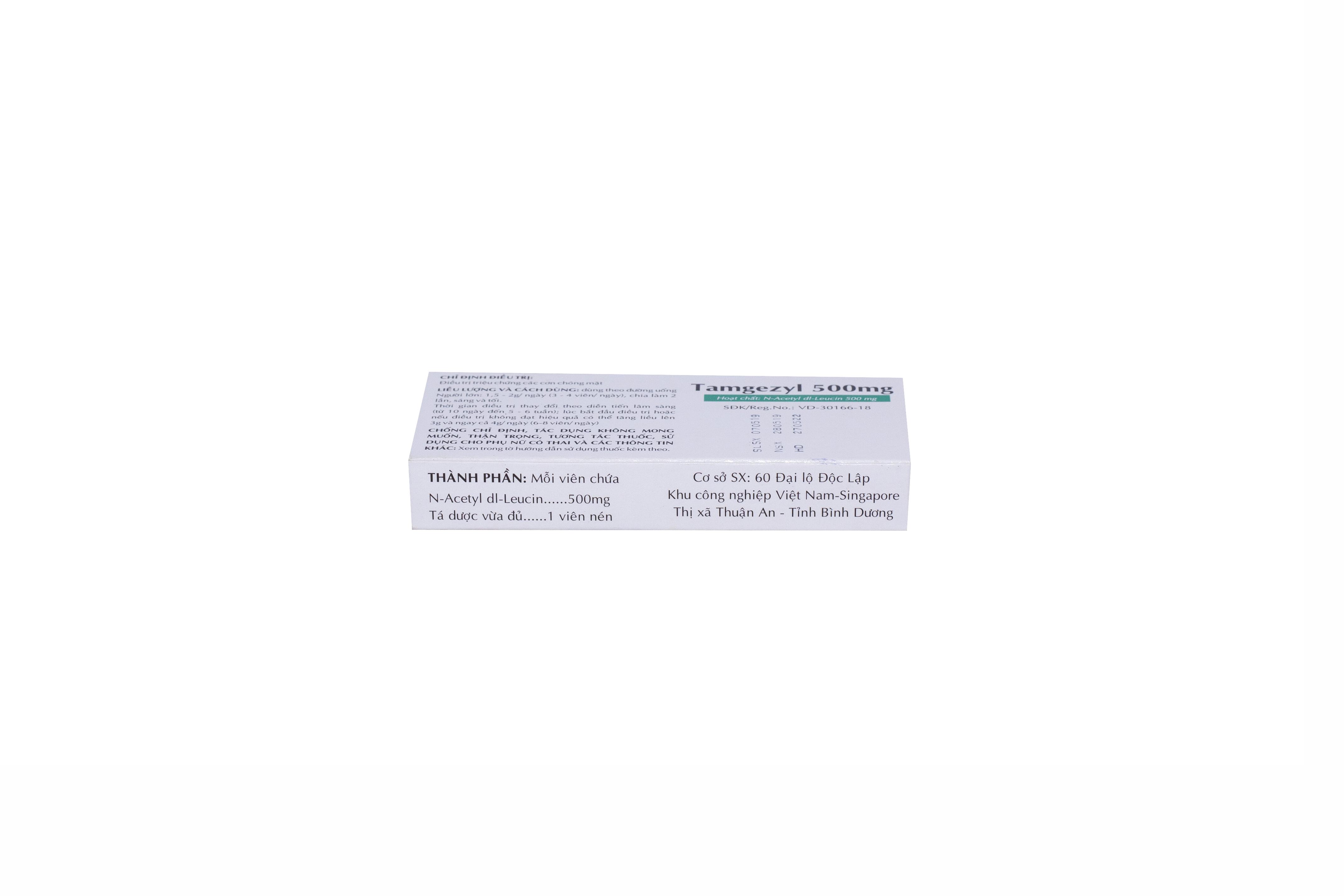 Tamgezyl 500mg (N-Acetyl-DL-Leucine) Thành Nam (H/20v)