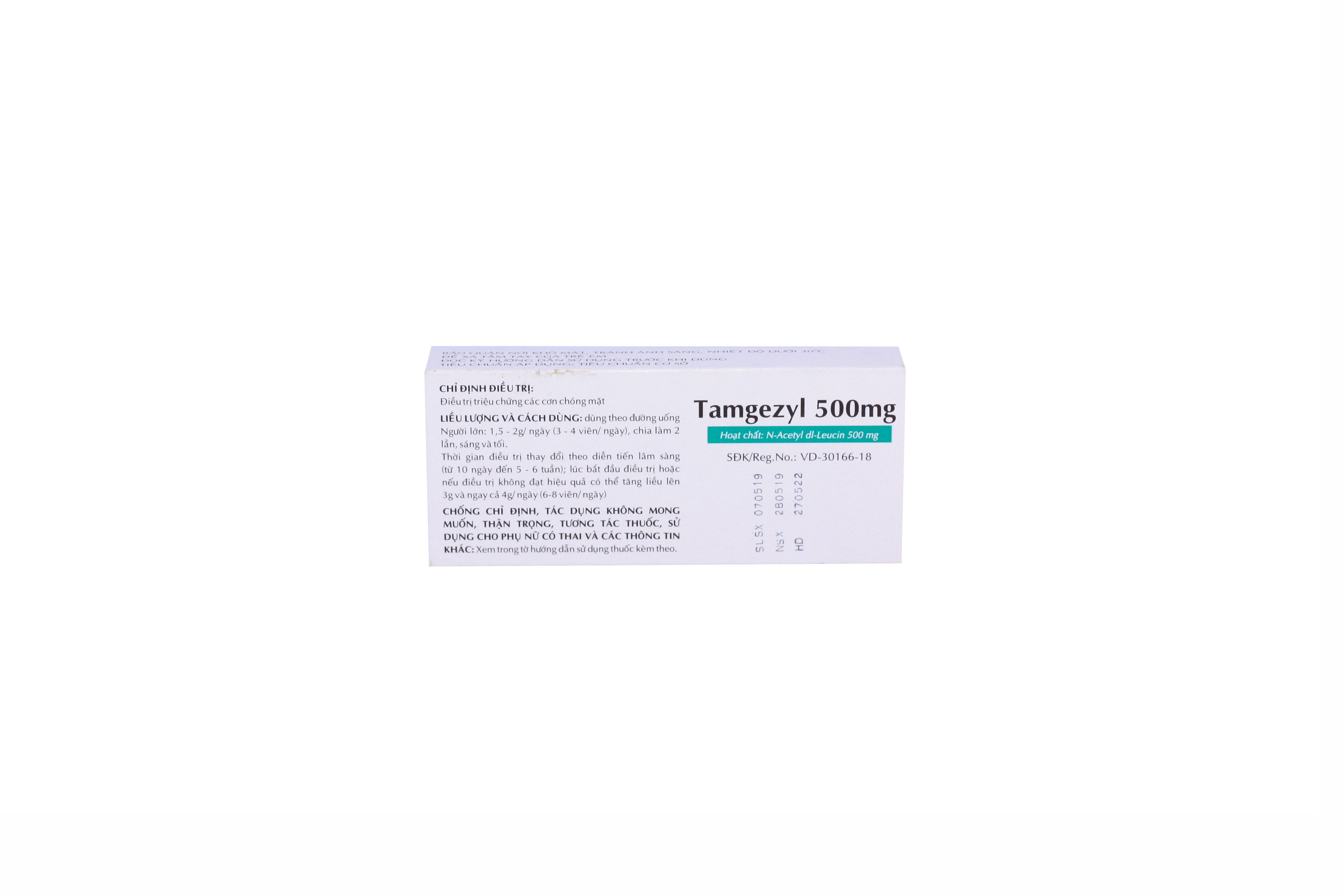 Tamgezyl 500mg (N-Acetyl-DL-Leucine) Thành Nam (H/20v)