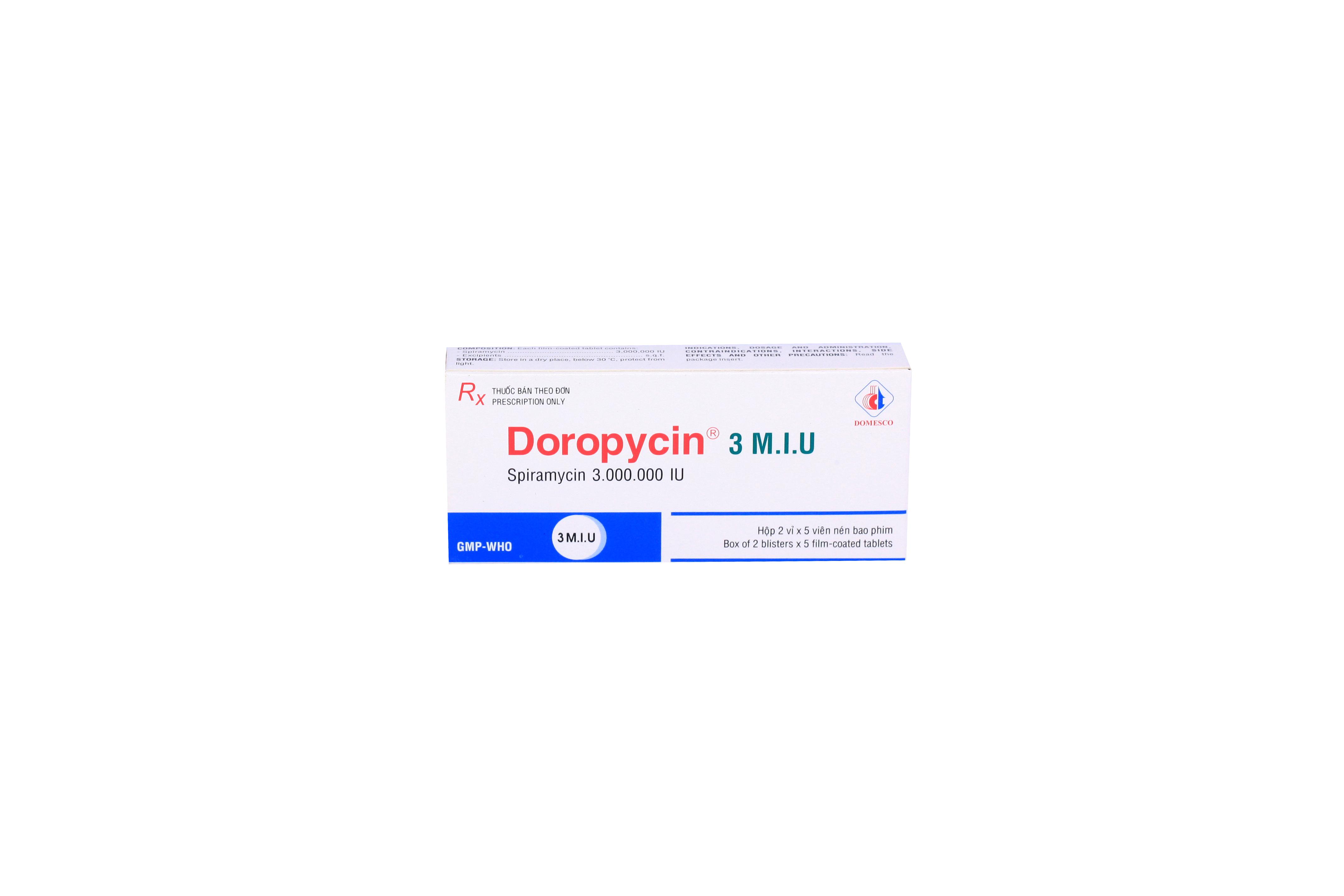 Doropycin 3 M.I.U (Spiramycin) Domesco (H/10v)