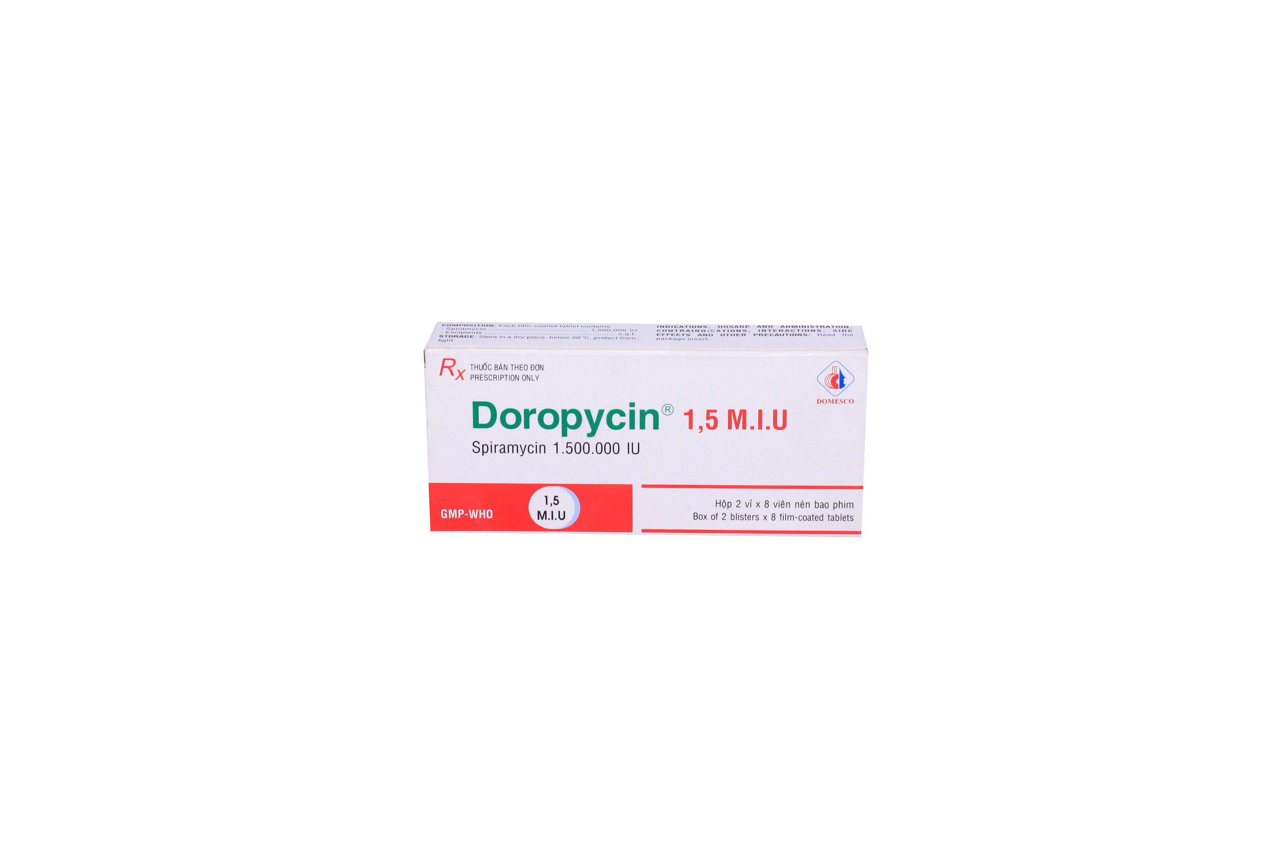 Doropycin 1.5 M.I.U (Spiramycin) Domesco (H/16v)