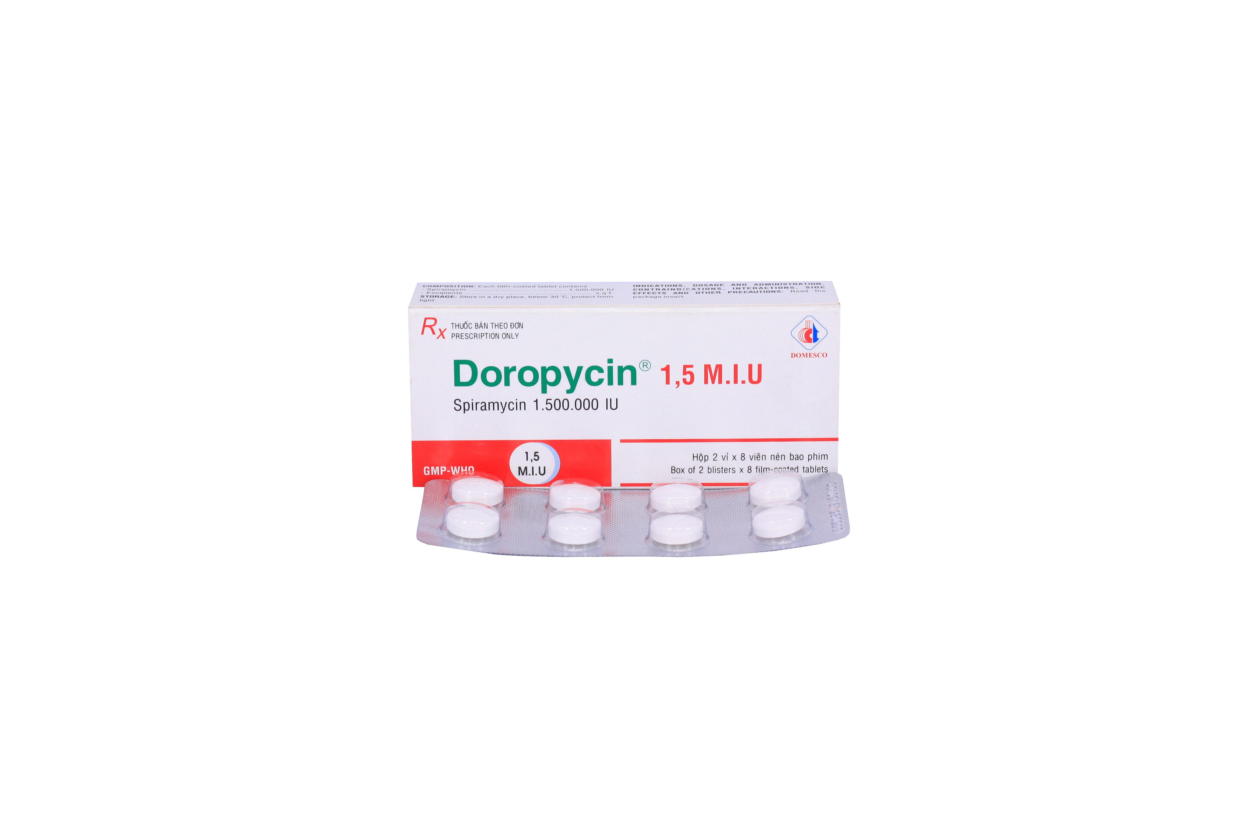 Doropycin 1.5 M.I.U (Spiramycin) Domesco (H/16v)