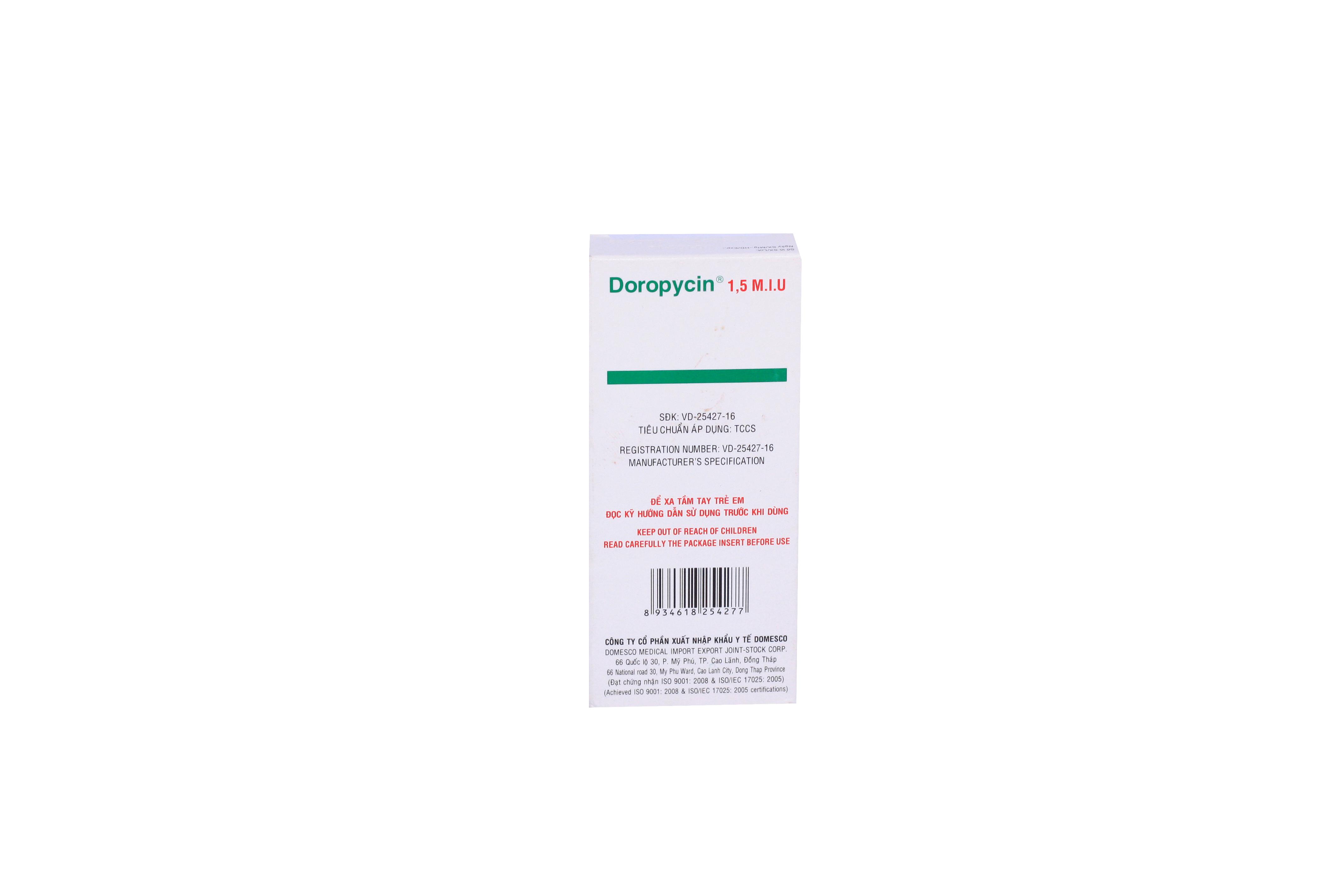 Doropycin 1.5 M.I.U (Spiramycin) Domesco (H/16v)