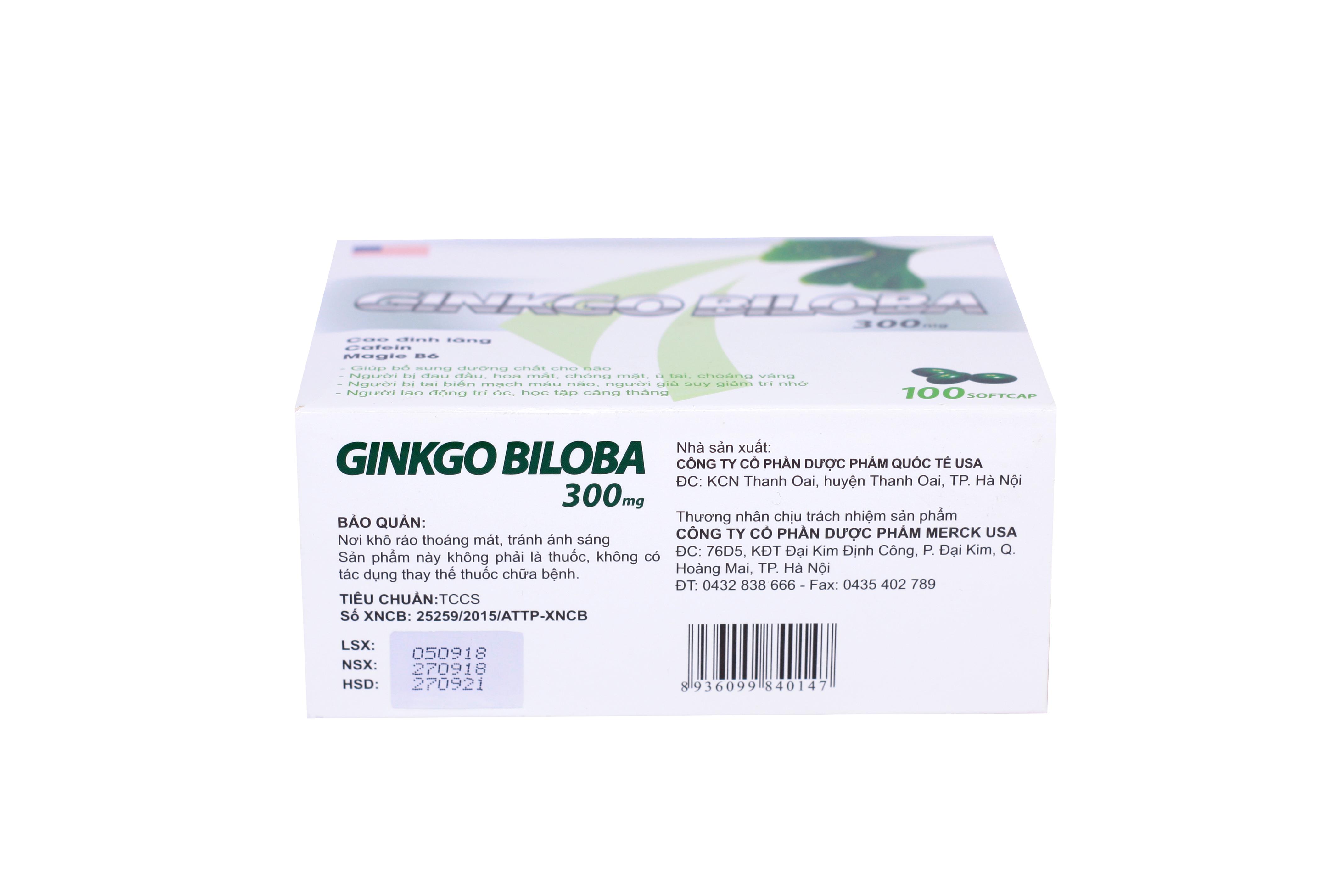 Ginkgo Biloba 300mg DPQT USA (H/100v)