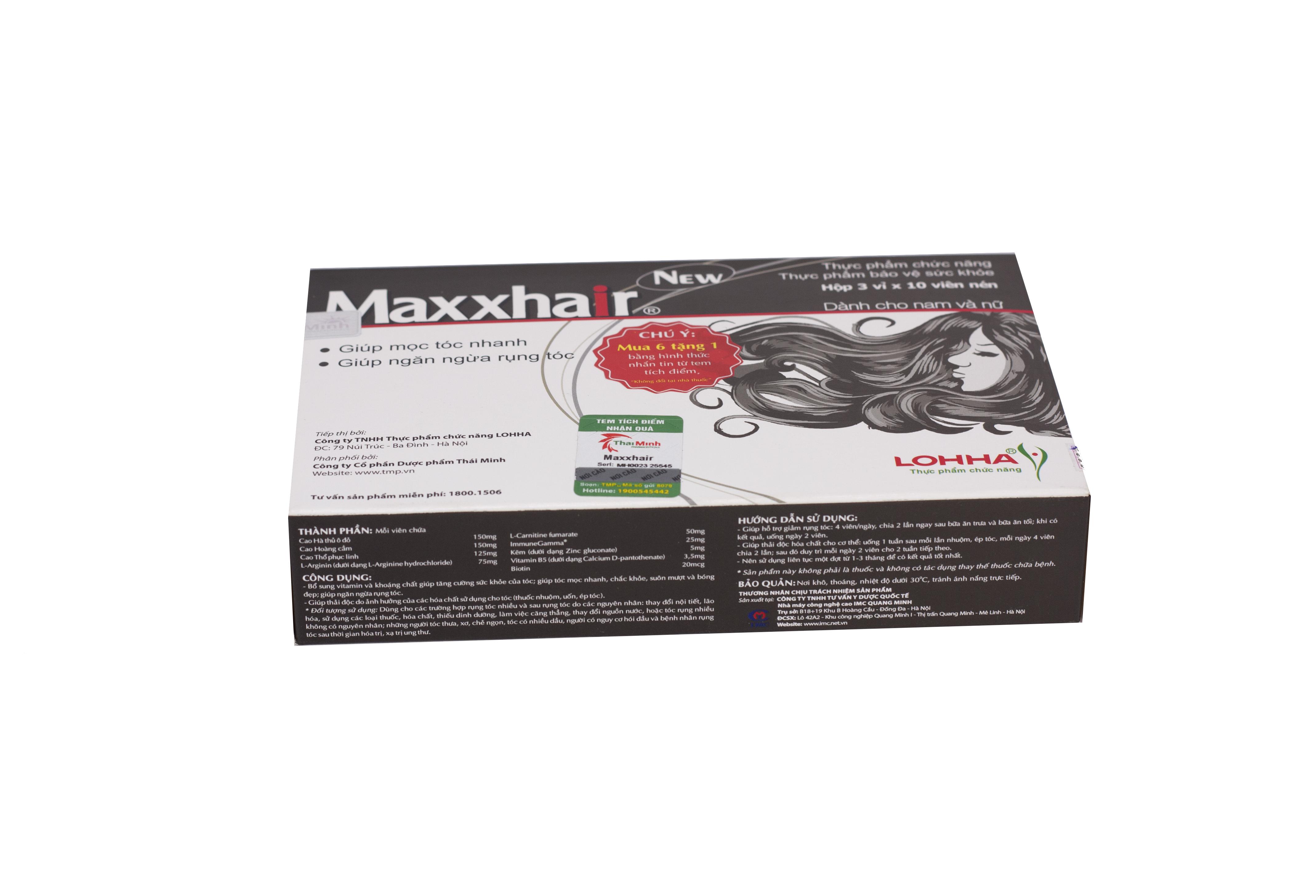 Viên Uống Giảm Rụng, Kích Thích Mọc Tóc​​​​​​​ Maxxhair (H/30v)