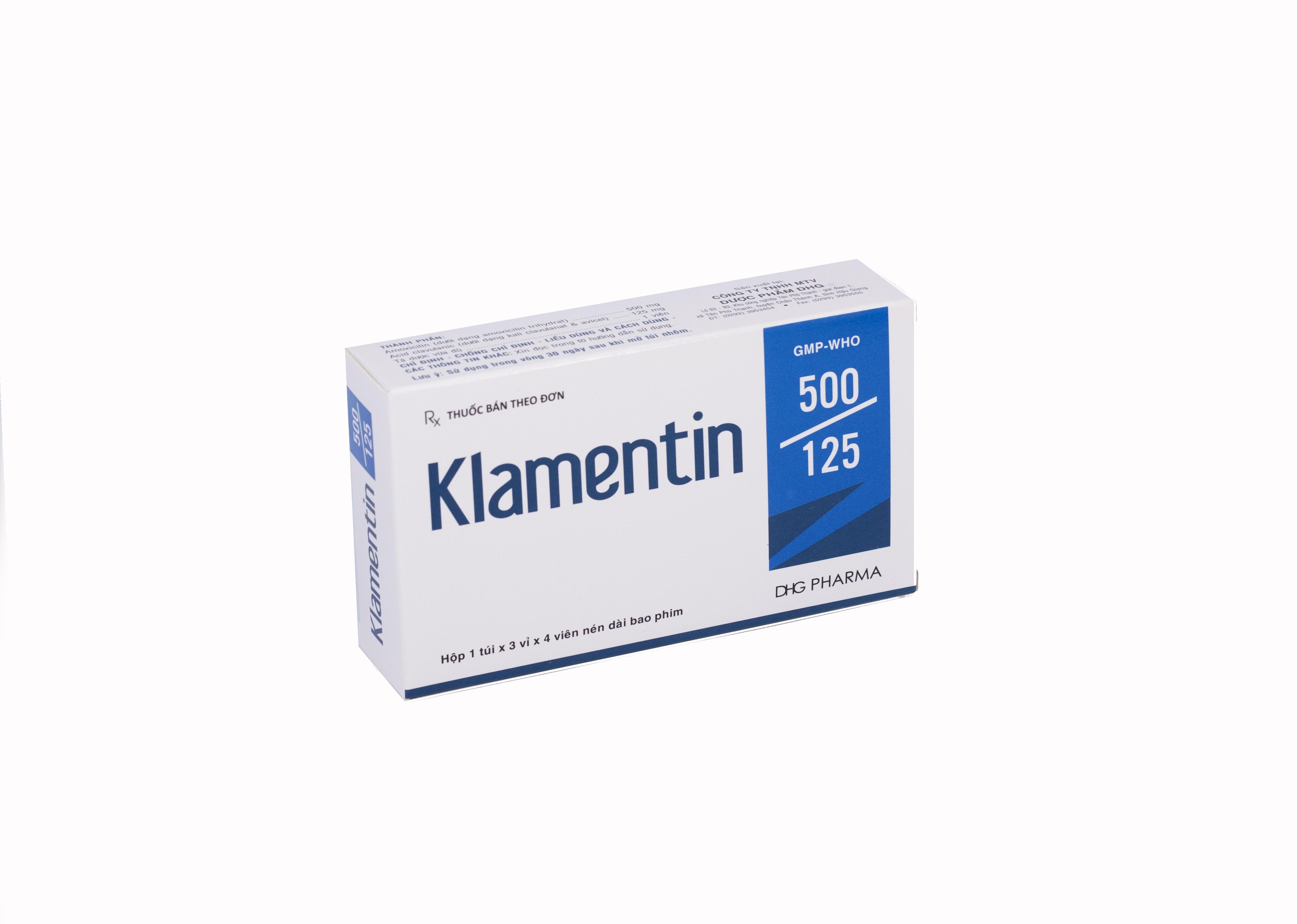 Klamentin 500/125 (Amoxicillin, Acid Clavulanic) DHG Pharma (H/12v)