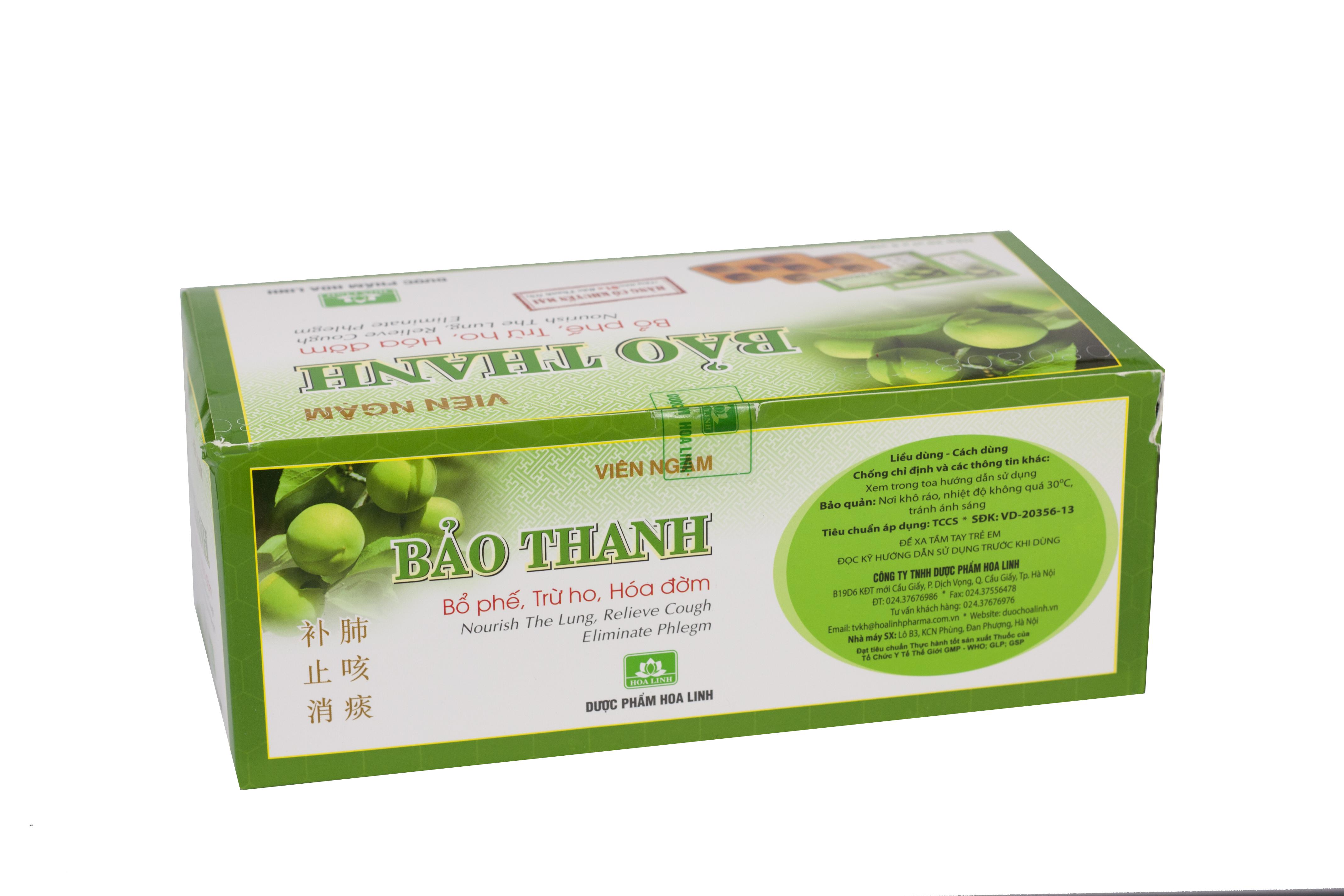 Viên Ngậm Ho Bảo Thanh Hoa Linh (H/100v) Xanh