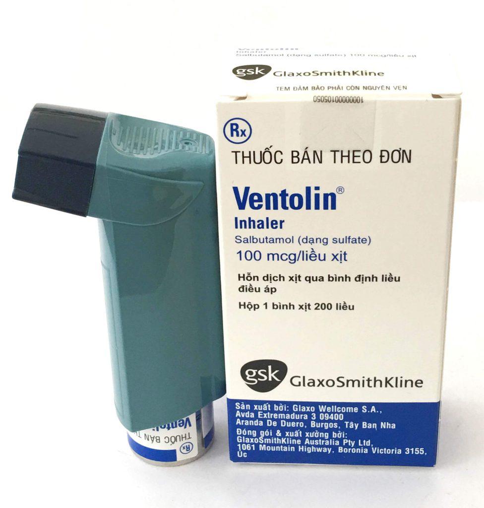 Ventolin xịt Inhaler (Salbutamol) GSK (C/100mcg)
