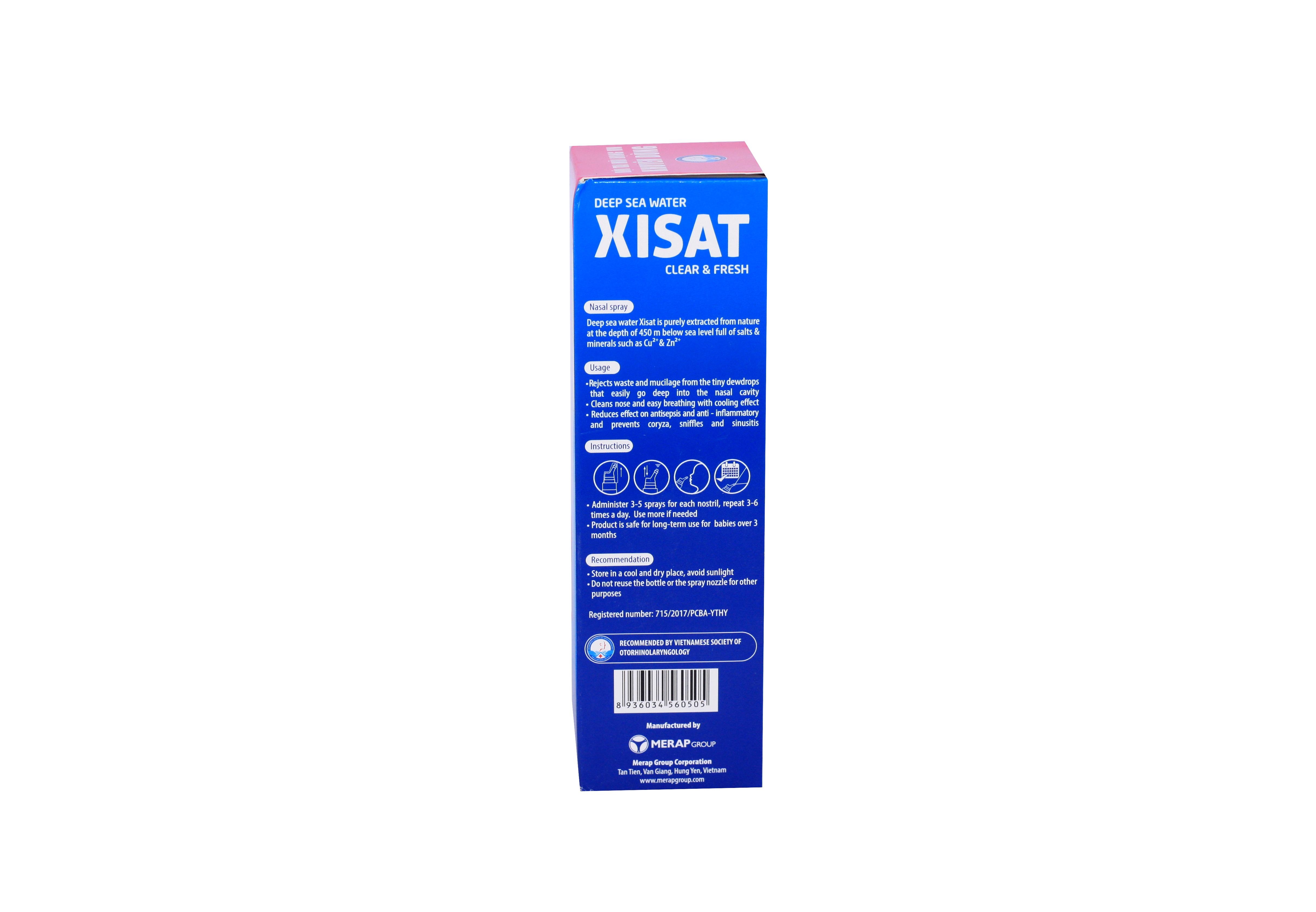 Xịt Mũi Xisat Hồng Trẻ Em Merap (Lốc/5 Chai/75ml)