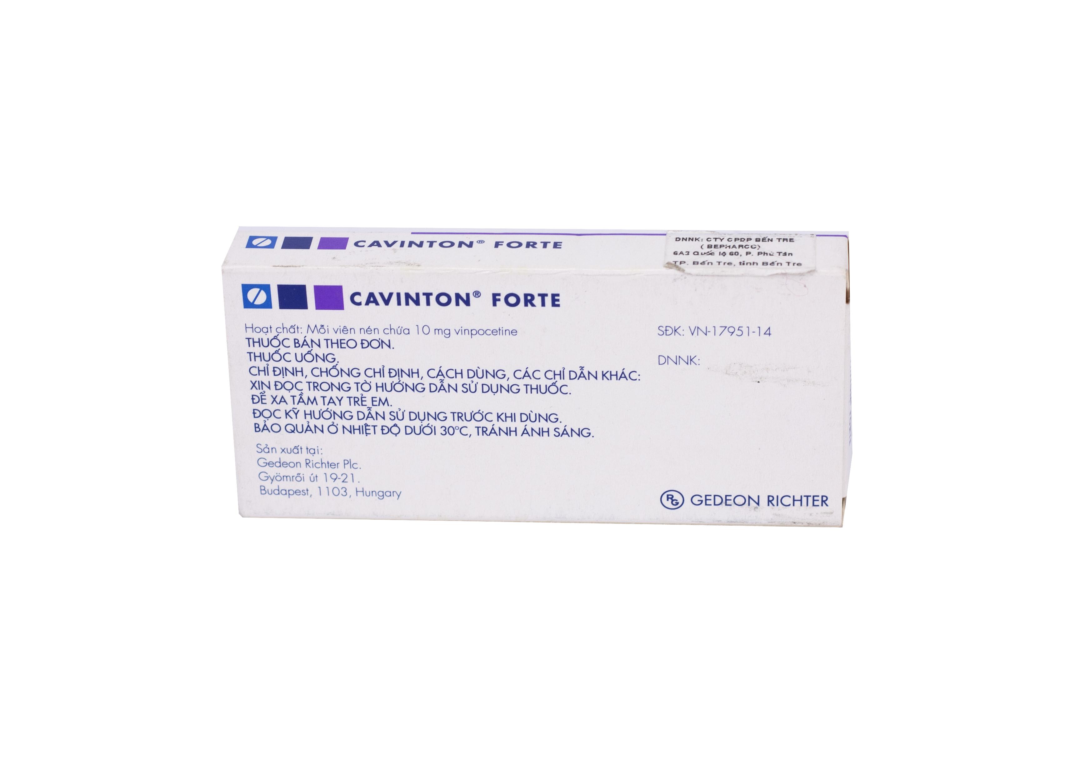 Cavinton Forte (Vinpocetin) 10mg Gedeon Richter (H/30v)