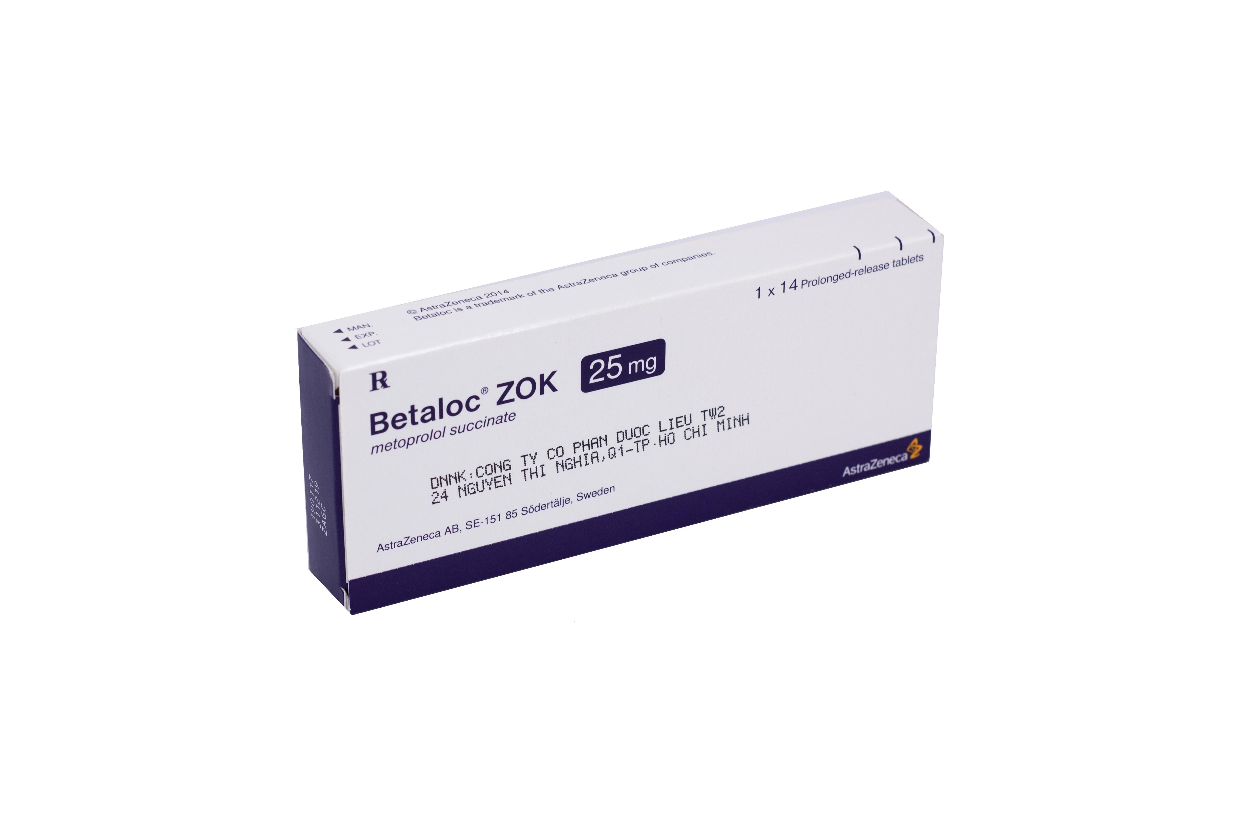 Betaloc Zok 25mg (Metoprolol) Astrazeneca (H/14v)