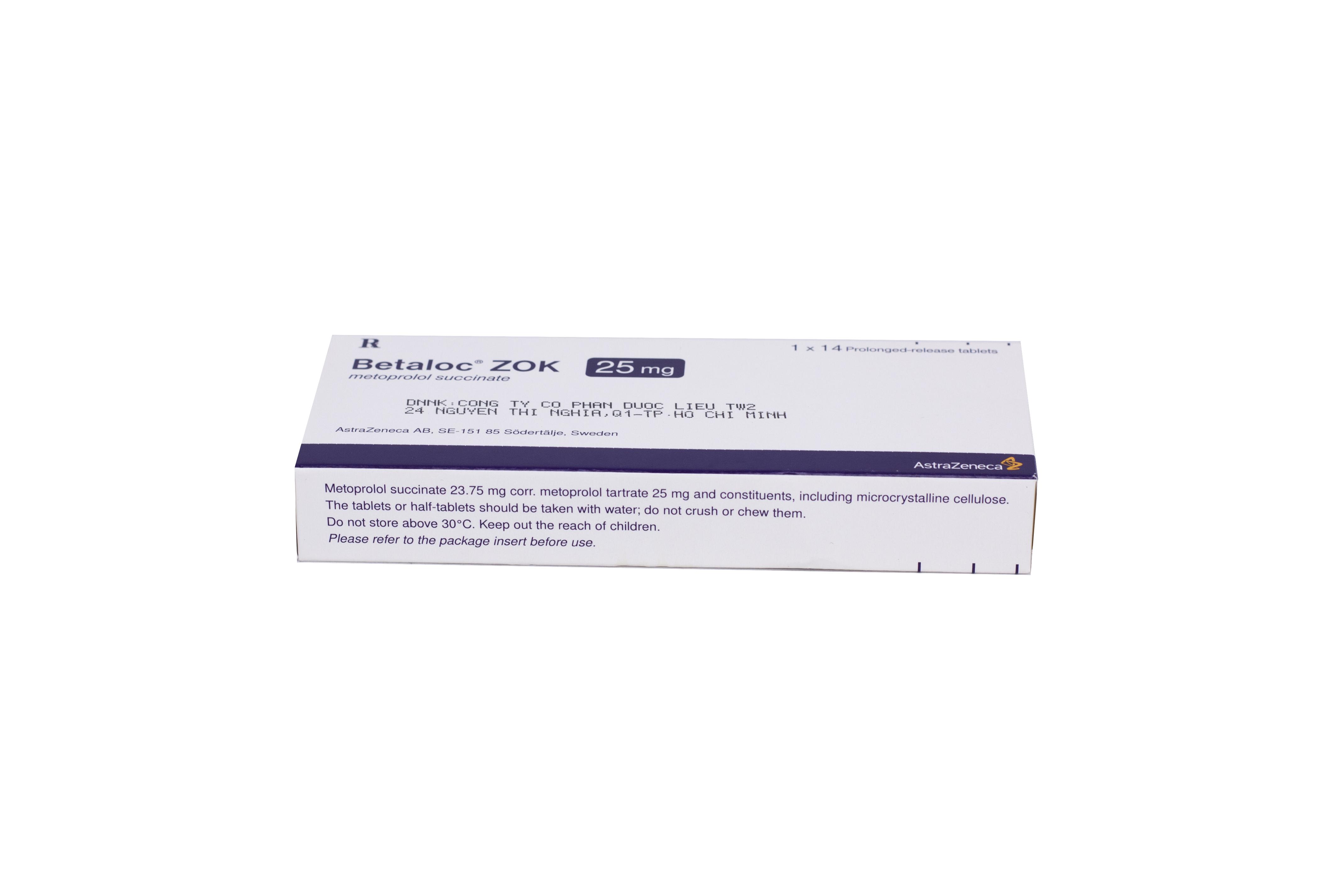 Betaloc Zok 25mg (Metoprolol) Astrazeneca (H/14v)