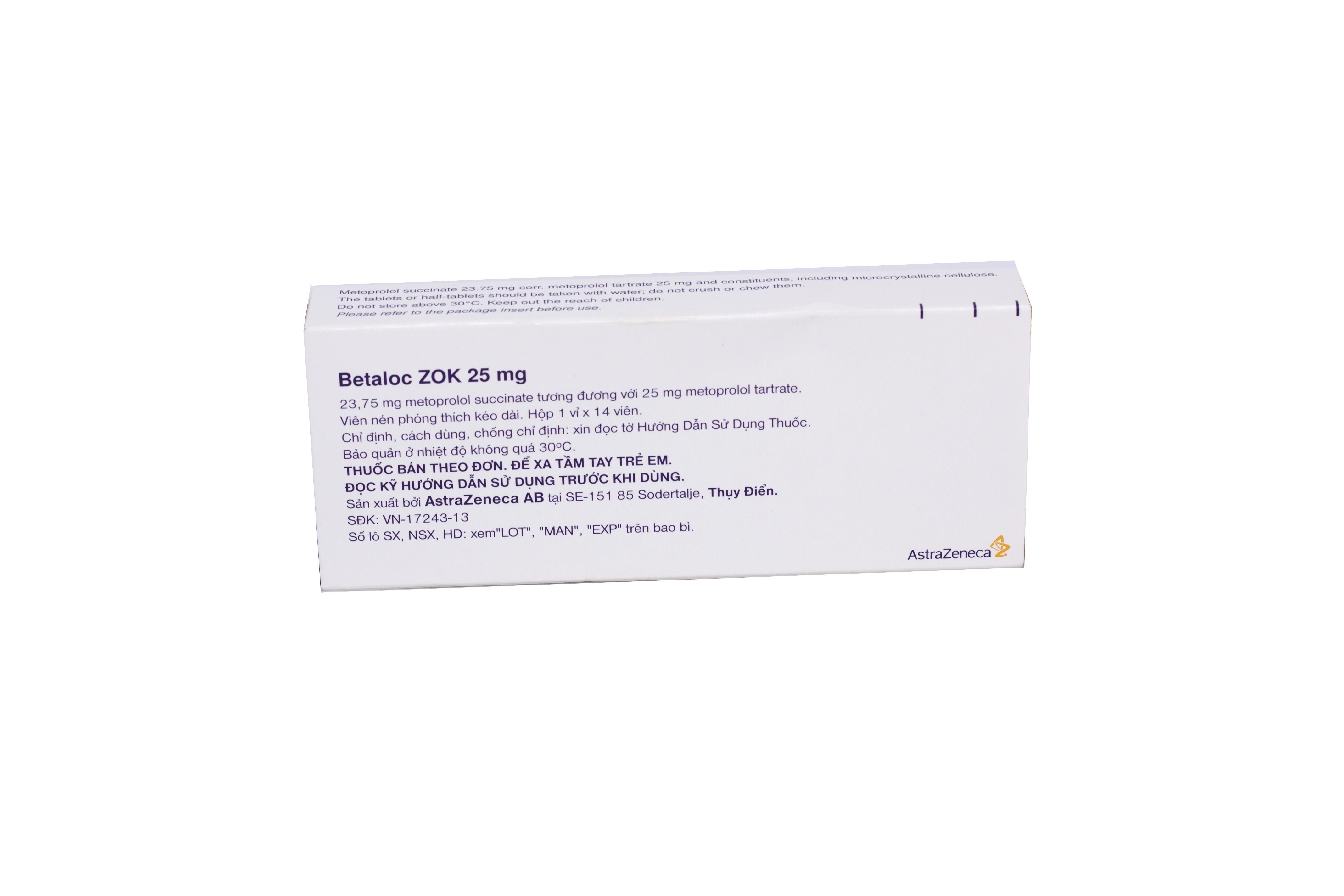 Betaloc Zok 25mg (Metoprolol) Astrazeneca (H/14v)