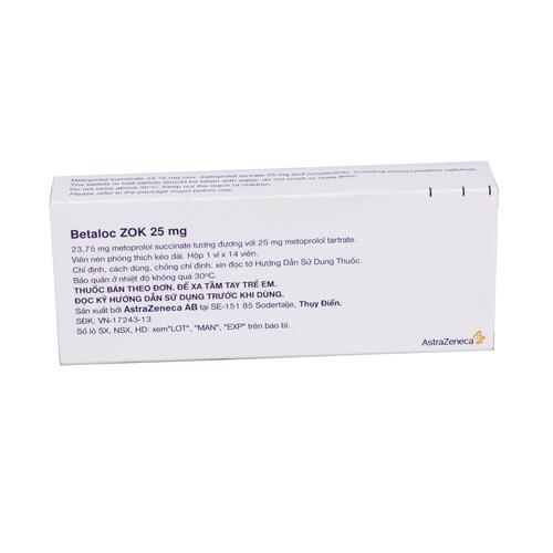 Betaloc Zok 25mg (Metoprolol) Astrazeneca (H/14v)