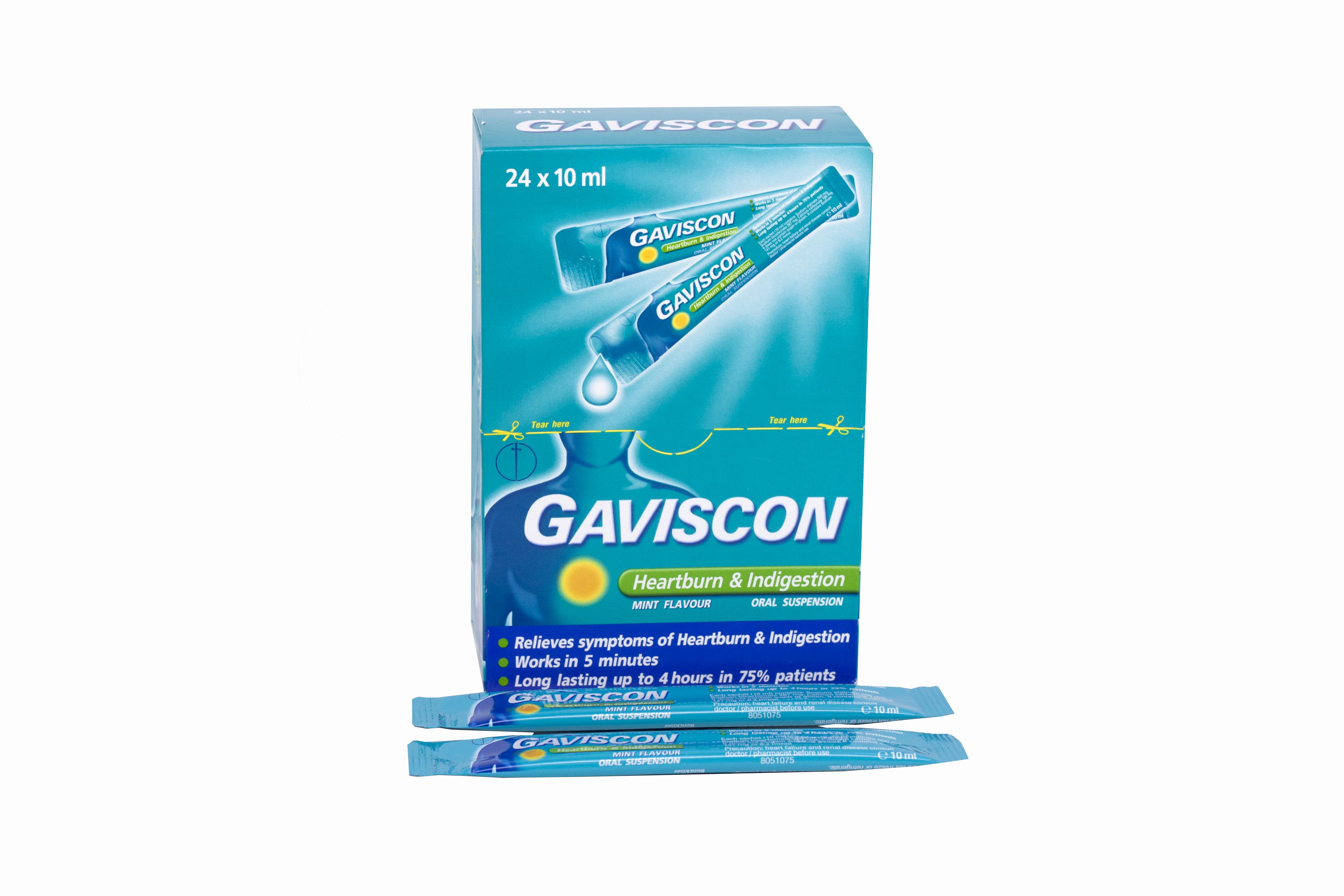 Gaviscon Heartburn Indigestion Reckitt Benckiser (H/24gói) (Xanh)