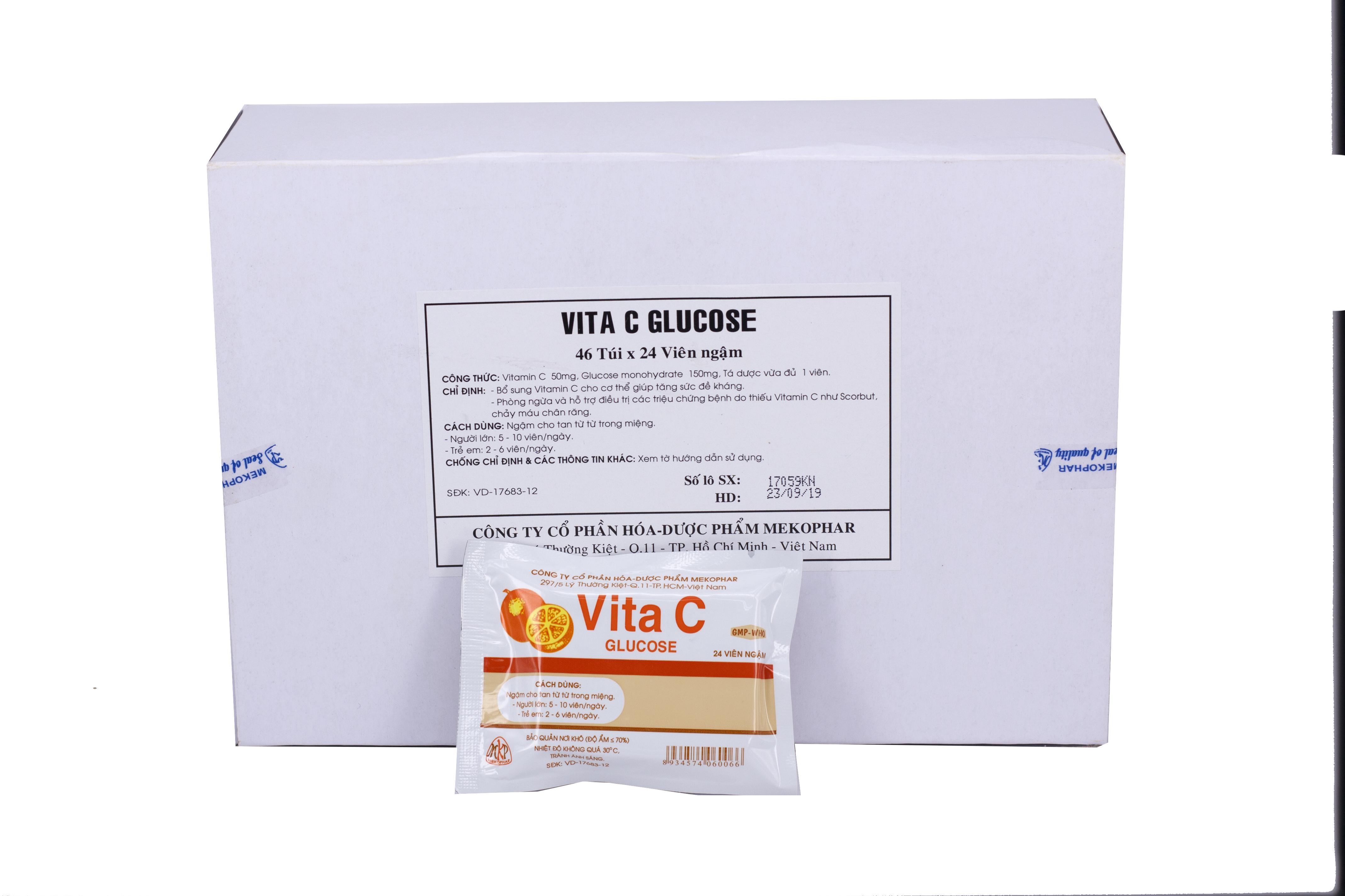 Vita C Glucose Mekophar (H/46 Túi/24 Viên)