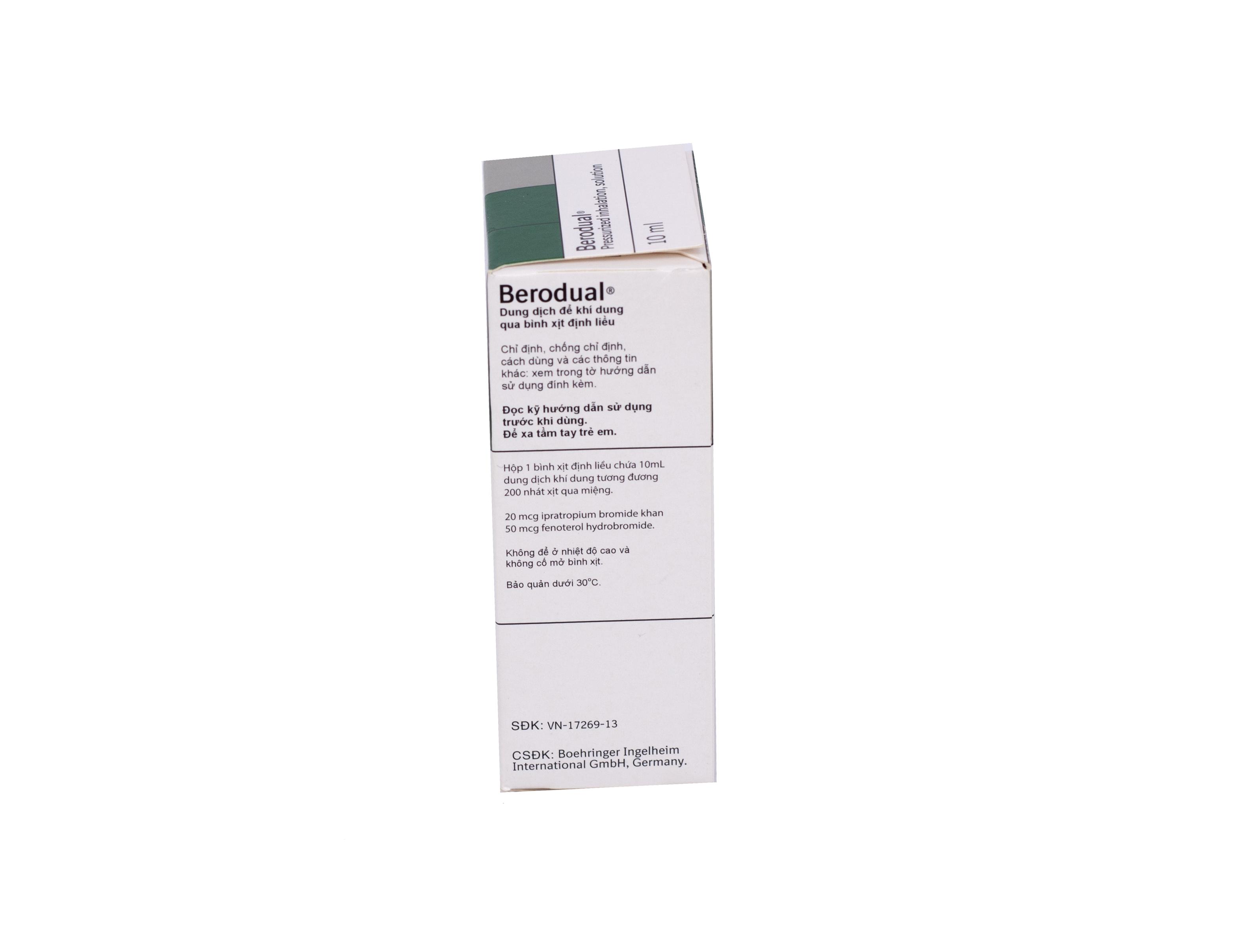 Berodual Xịt (Ipratropium, Fenoterol) Boehringer Ingelheim (C/10ml)